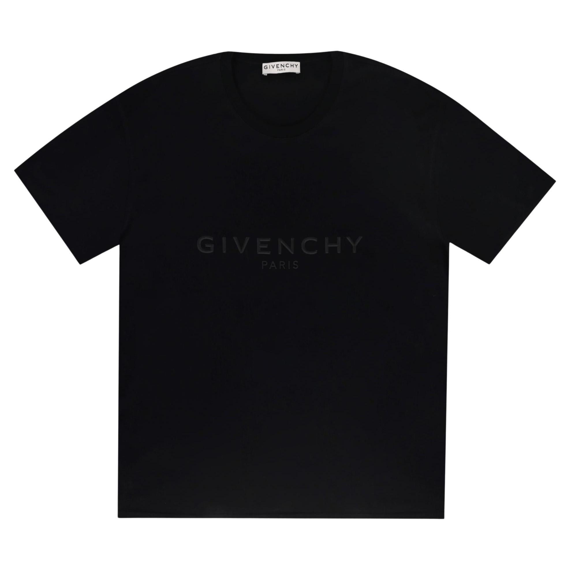 Pre-owned Givenchy Cotton ' Paris' Logo T-shirt In Black