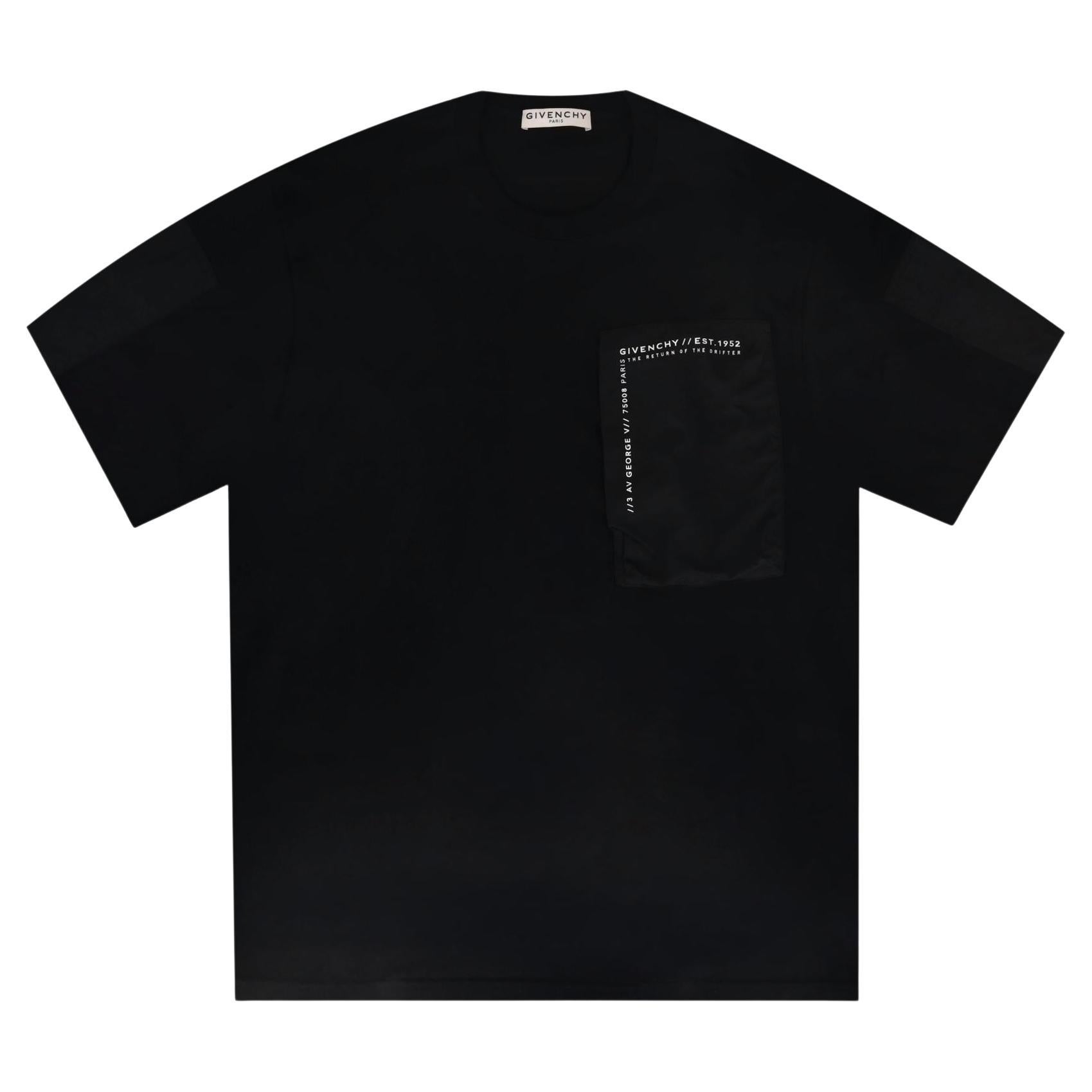 Givenchy Cotton Logo T-Shirt With Nylon Pocket For Sale at 1stDibs