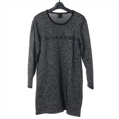 Givenchy Cotton Polyester Knit Dress Black × Silver