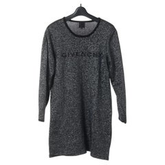 Givenchy Cotton Polyester Knit Dress Black × Silver