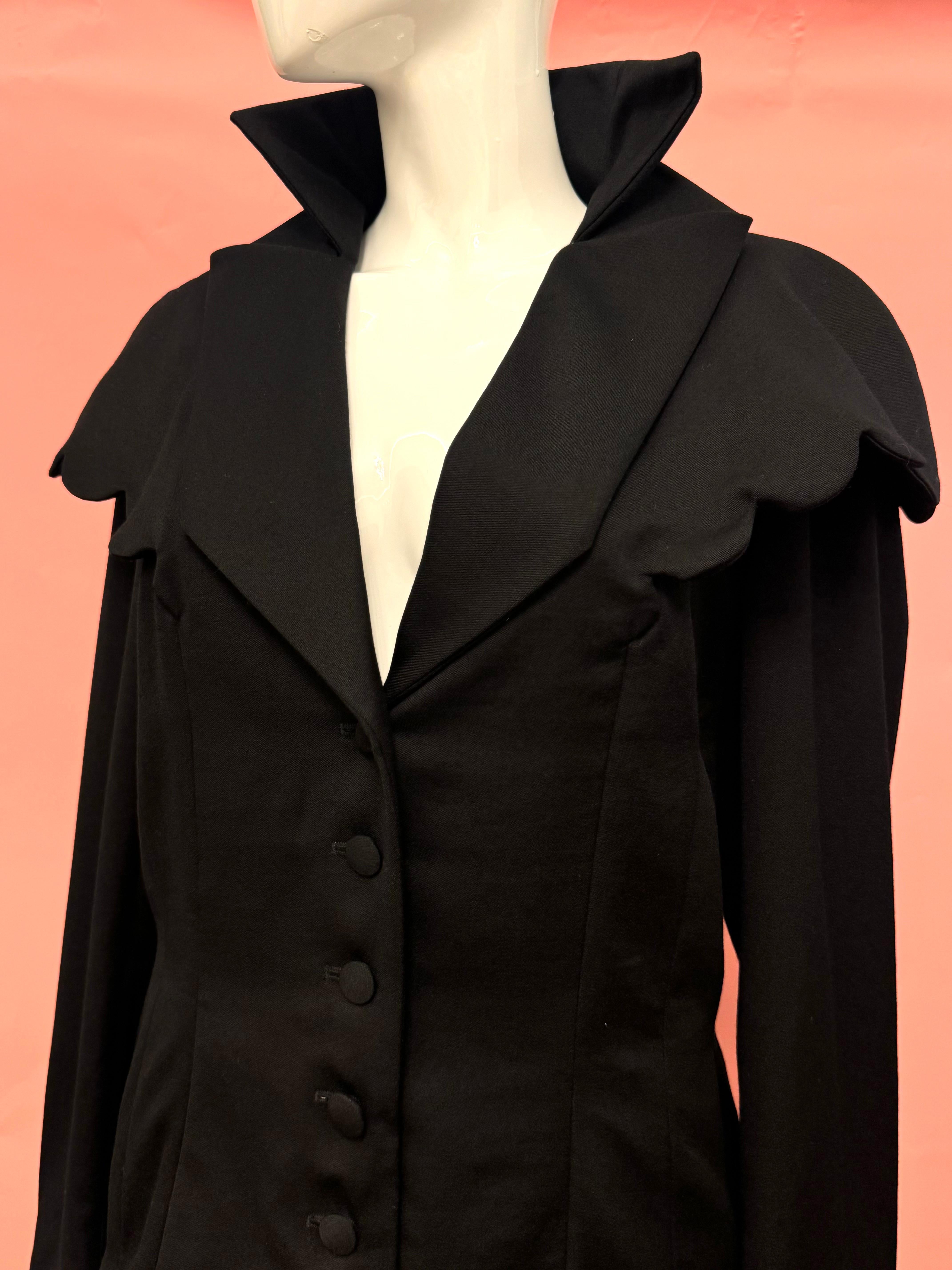 Givenchy Couture 1996 von John Galliano seltener schwarzer Anzug-Rock Damen im Angebot