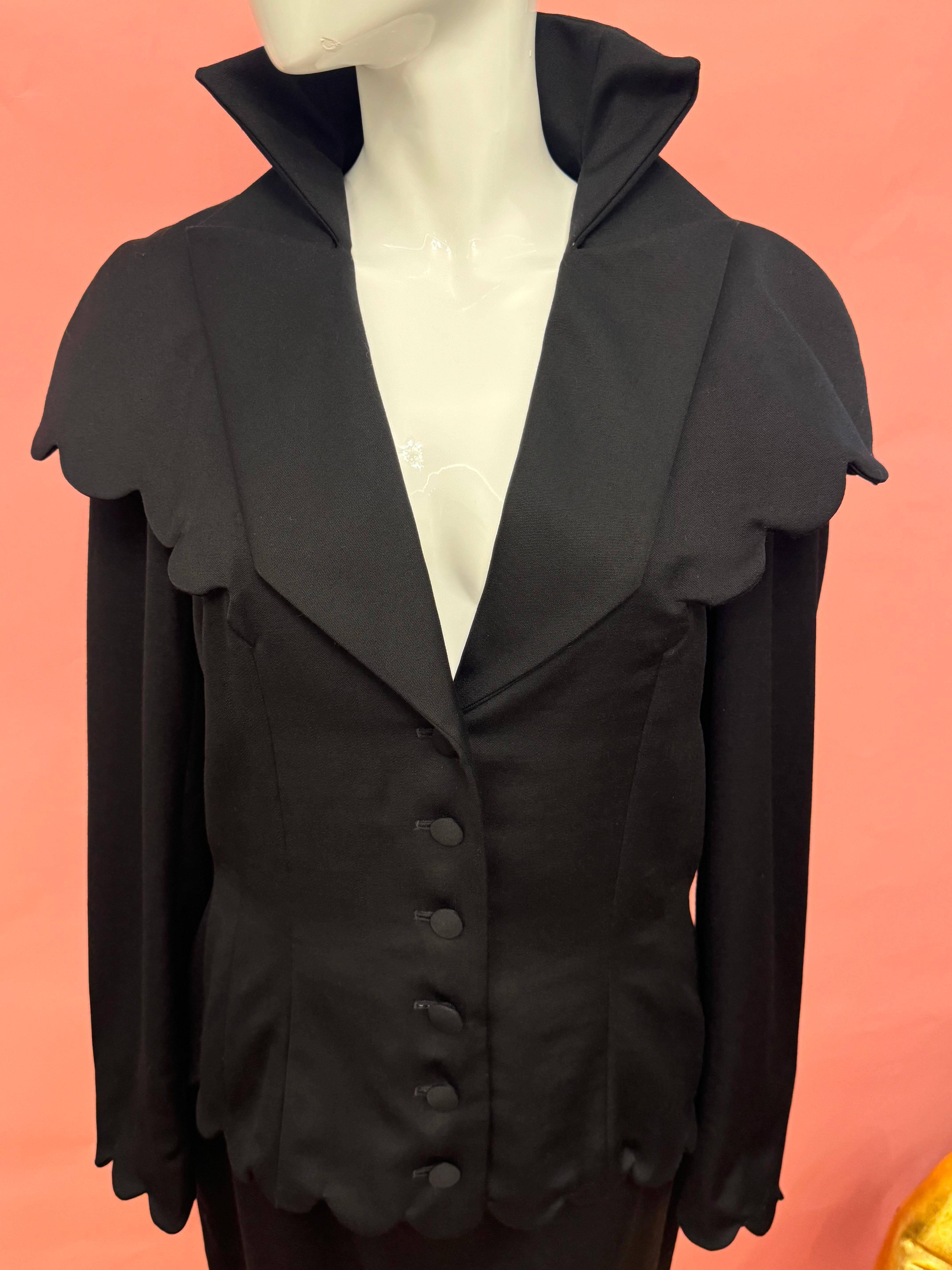 Givenchy Couture 1996 von John Galliano seltener schwarzer Anzug-Rock im Angebot 1