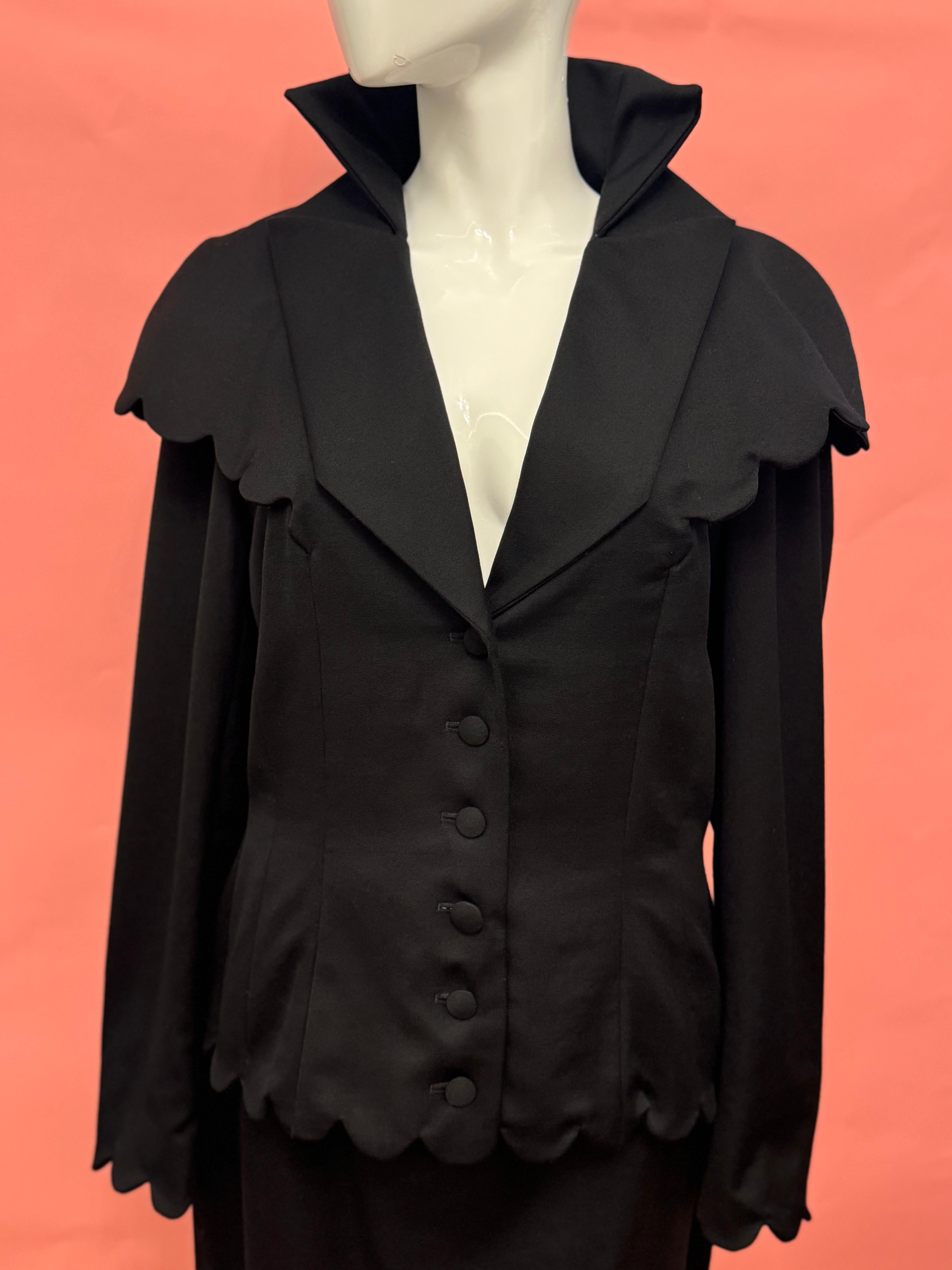Givenchy Couture 1996 von John Galliano seltener schwarzer Anzug-Rock im Angebot 4