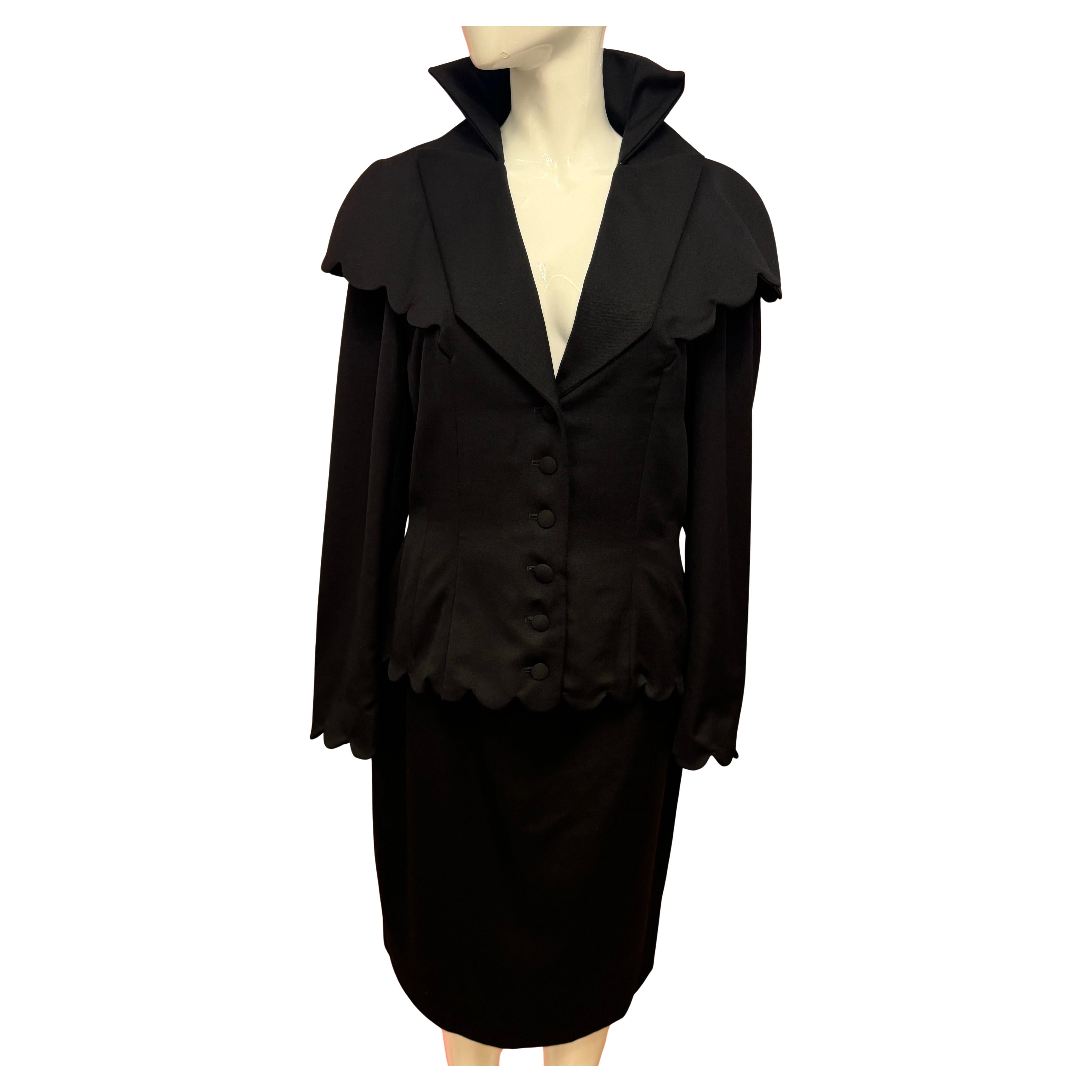 Givenchy Couture 1996 von John Galliano seltener schwarzer Anzug-Rock im Angebot