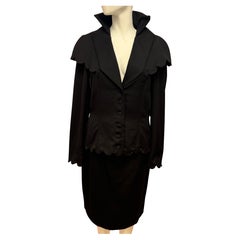 Givenchy Couture 1996 de John Galliano rara falda de traje negra