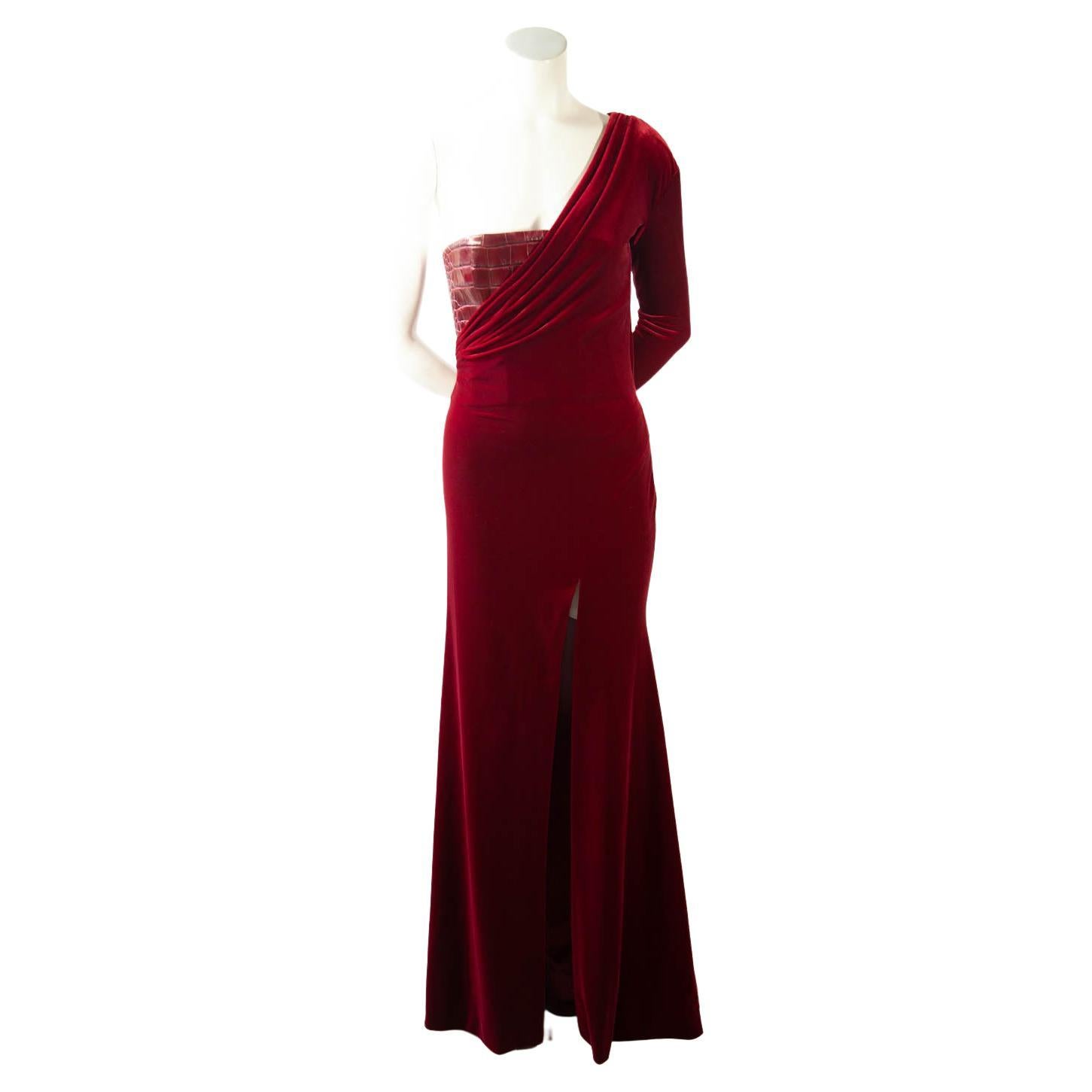Givenchy Haute Couture, Velvet, Red, Gown, 2015 For Sale