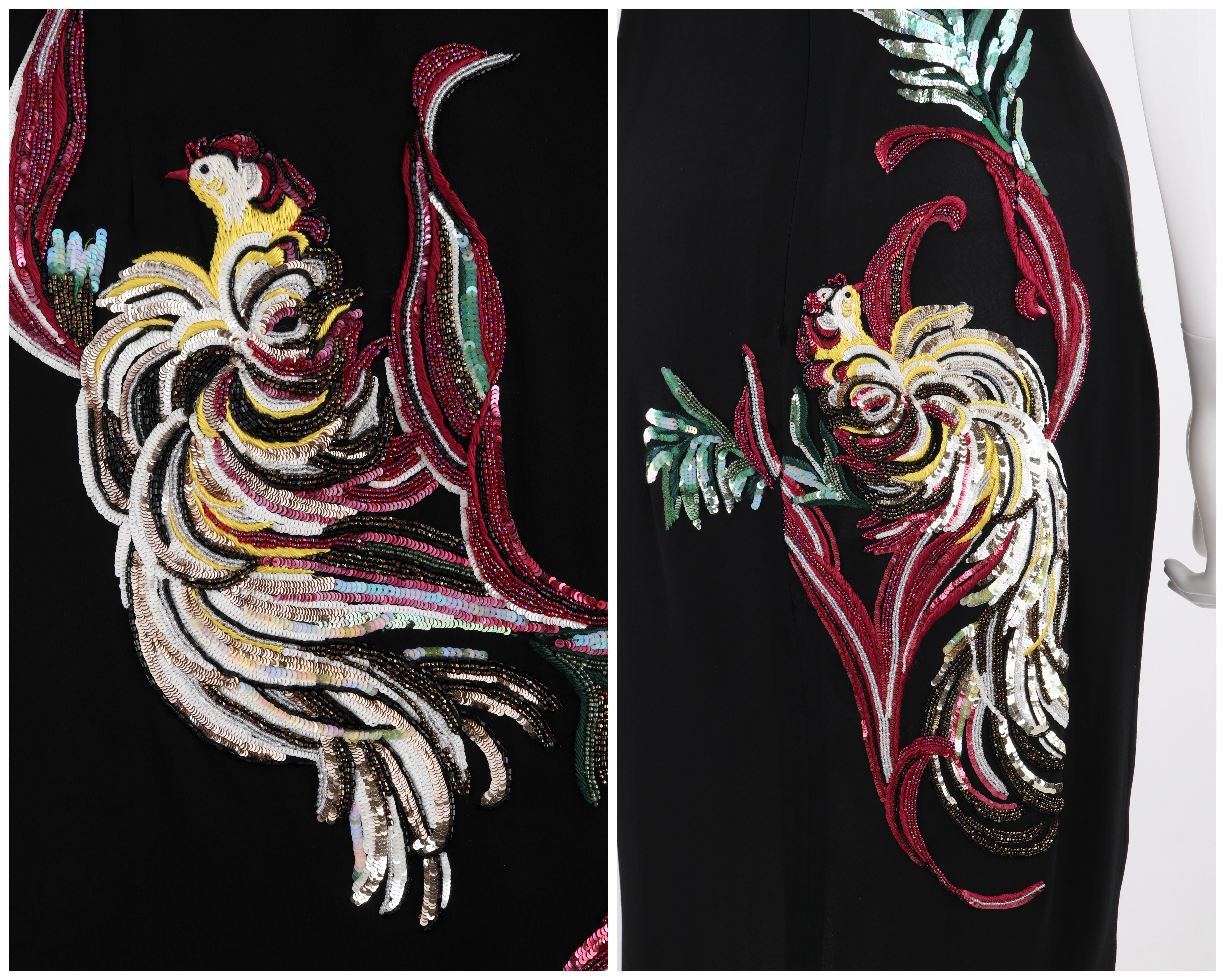 GIVENCHY Couture A/H 1997, ALEXANDER McQUEEN - Robe oiseau brodée de sequins noirs en vente 2