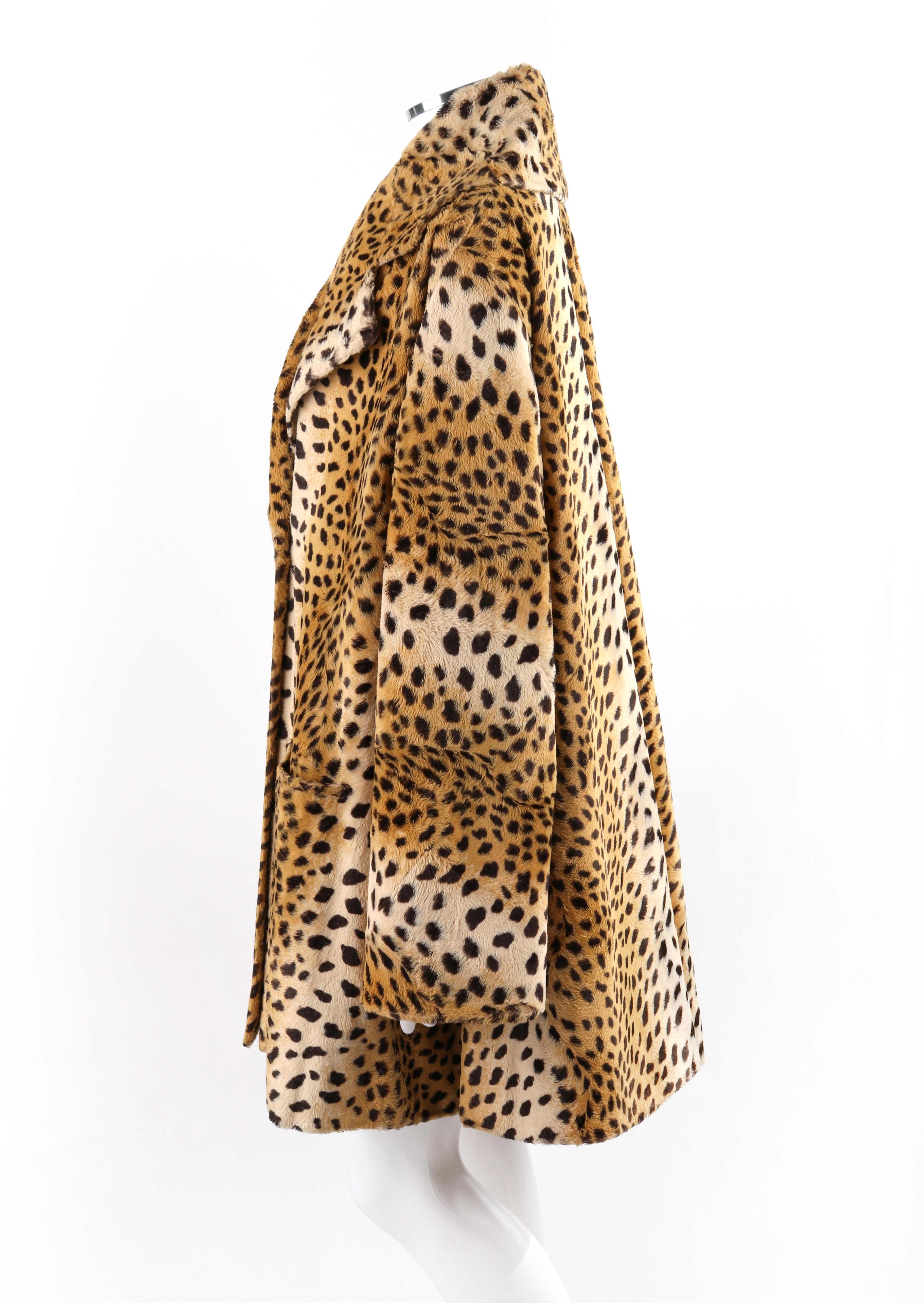 Brown GIVENCHY COUTURE A/W 1997 ALEXANDER McQUEEN Cheetah Print Faux Fur Paneled Coat For Sale