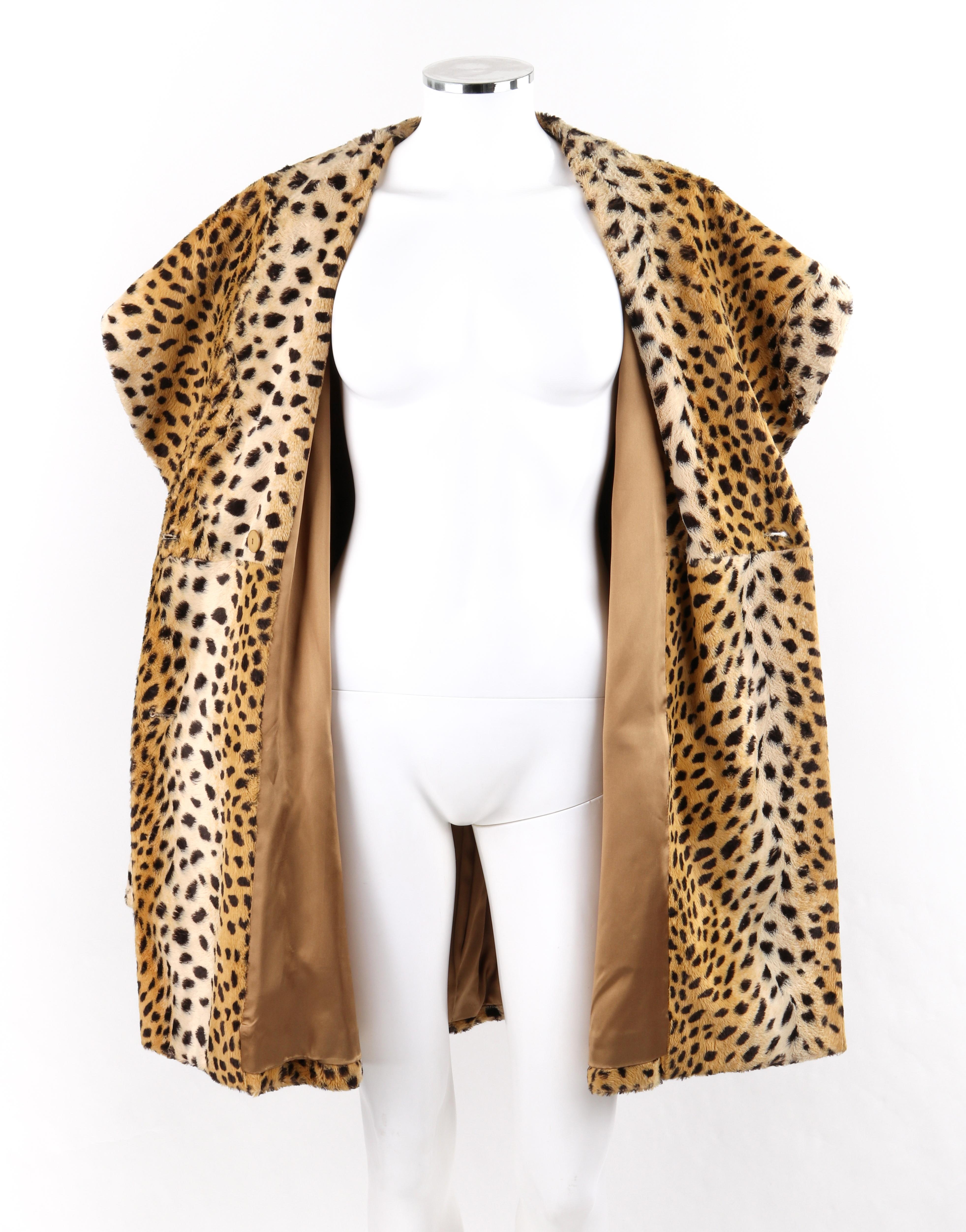 GIVENCHY COUTURE A/W 1997 ALEXANDER McQUEEN Cheetah Print Faux Fur Paneled Coat In Good Condition For Sale In Thiensville, WI