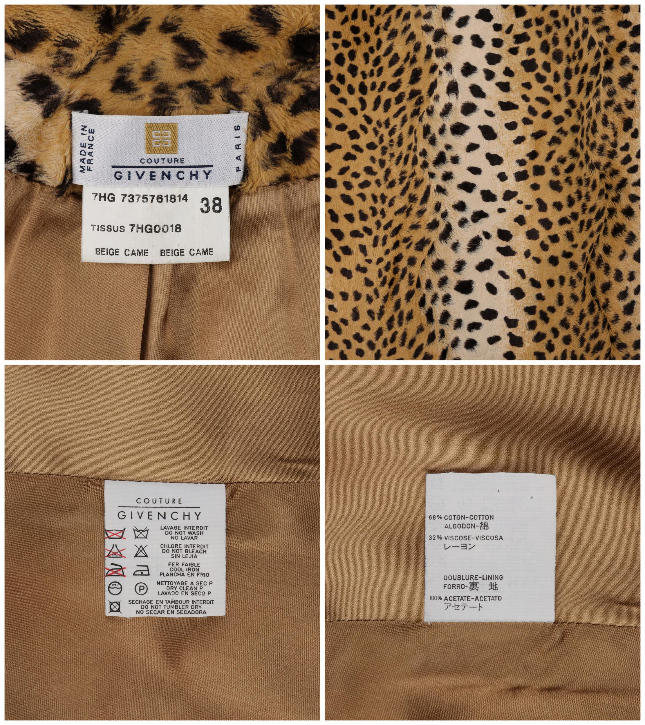 Women's GIVENCHY COUTURE A/W 1997 ALEXANDER McQUEEN Cheetah Print Faux Fur Paneled Coat For Sale