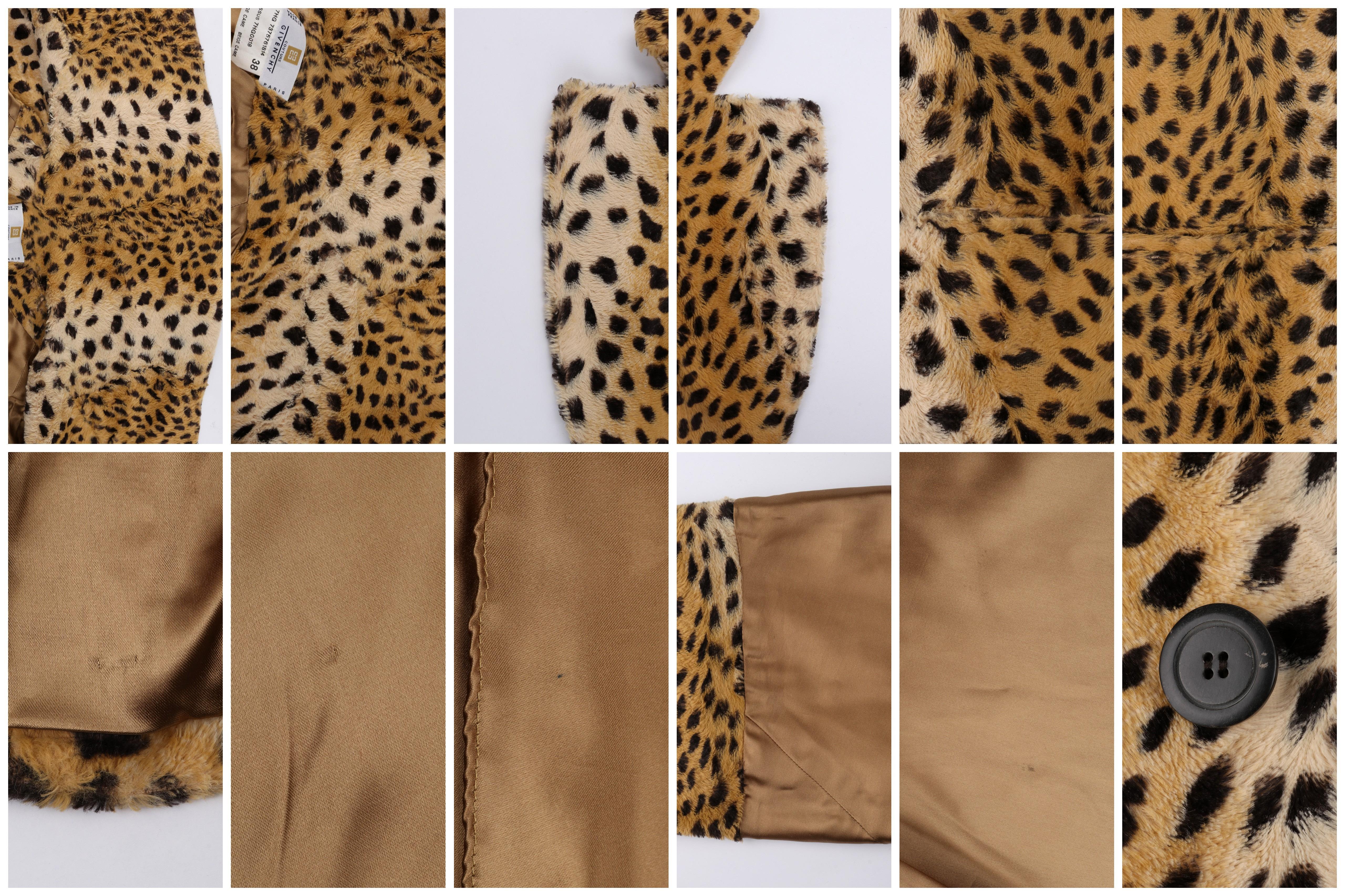GIVENCHY COUTURE A/W 1997 ALEXANDER McQUEEN Cheetah Print Faux Fur Paneled Coat For Sale 1