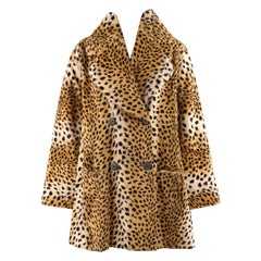 Retro GIVENCHY COUTURE A/W 1997 ALEXANDER McQUEEN Cheetah Print Faux Fur Paneled Coat