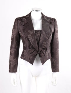 GIVENCHY COUTURE A/W 1997 ALEXANDER McQUEEN Purple Floral Jacquard Blazer Jacket