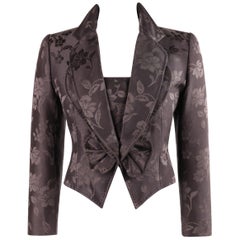 GIVENCHY COUTURE A/W 1997 ALEXANDER McQUEEN Purple Floral Jacquard Blazer Jacket