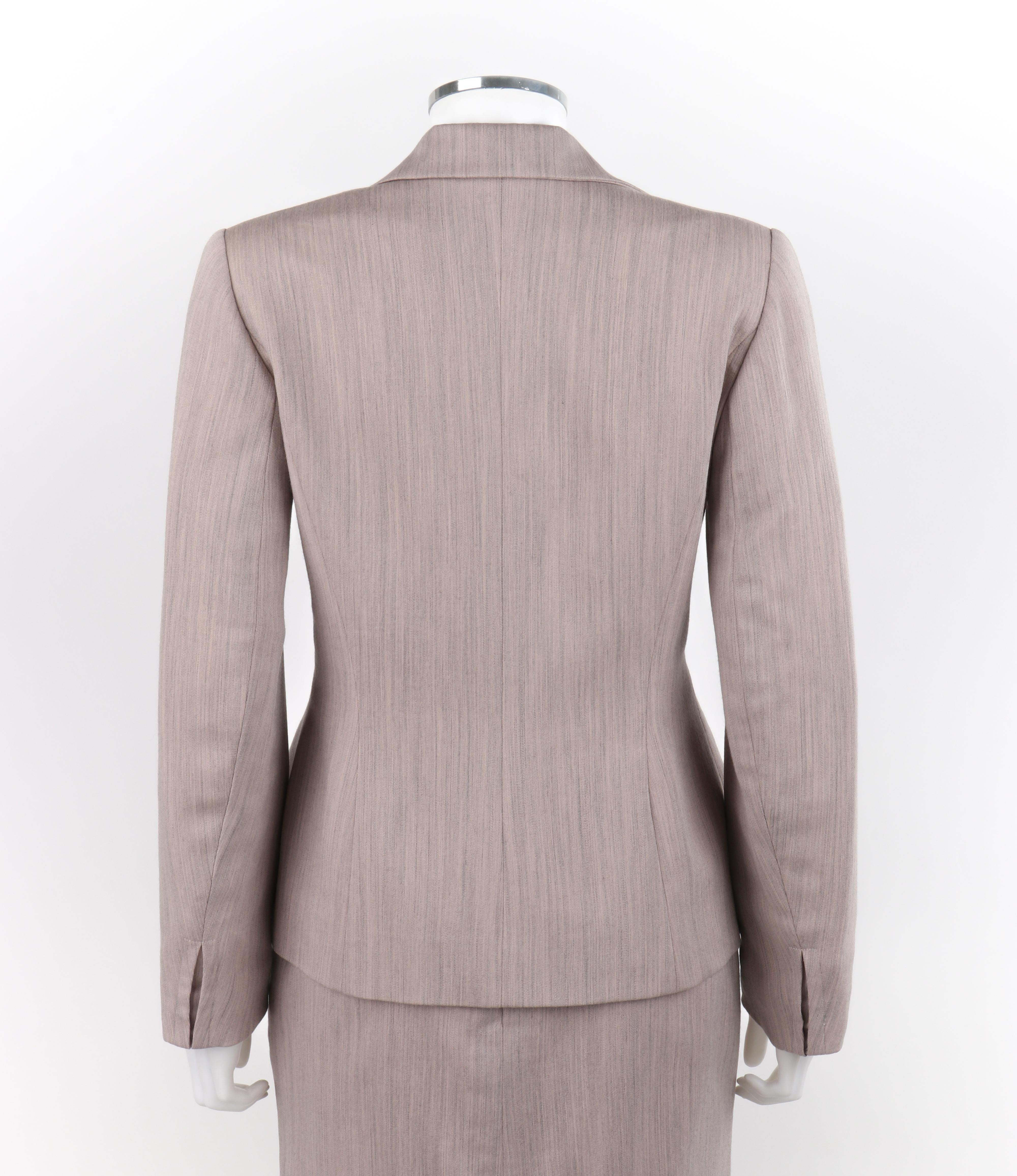 Gray GIVENCHY Couture A/W 1998 ALEXANDER McQUEEN 2pc Tailored Blazer Skirt Suit Set For Sale