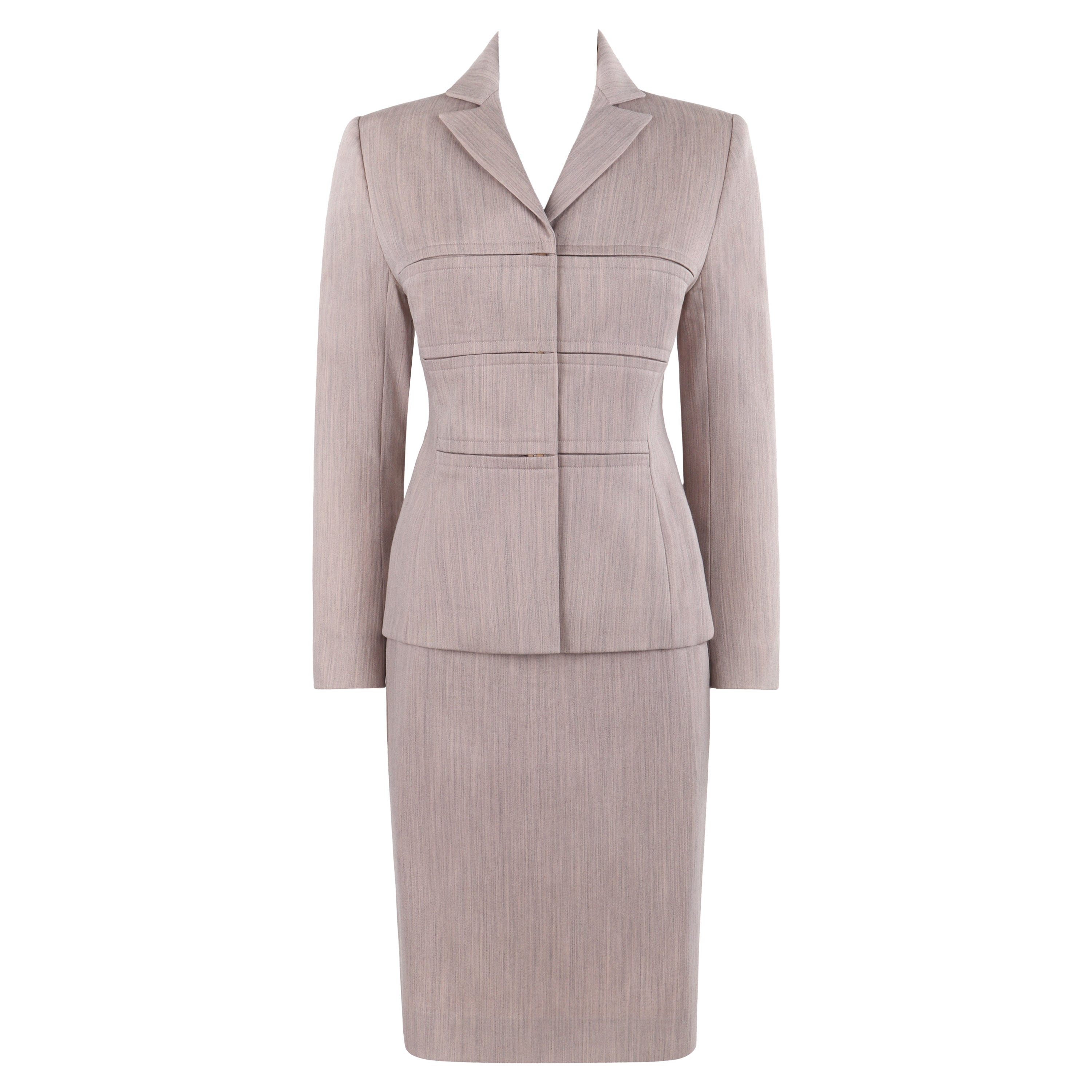 GIVENCHY Couture A/W 1998 ALEXANDER McQUEEN Traje de chaqueta y falda a medida 2 piezas