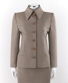 Givenchy Couture A/H 1998, ALEXANDER McQUEEN - Tailleur, blazer et jupe beige