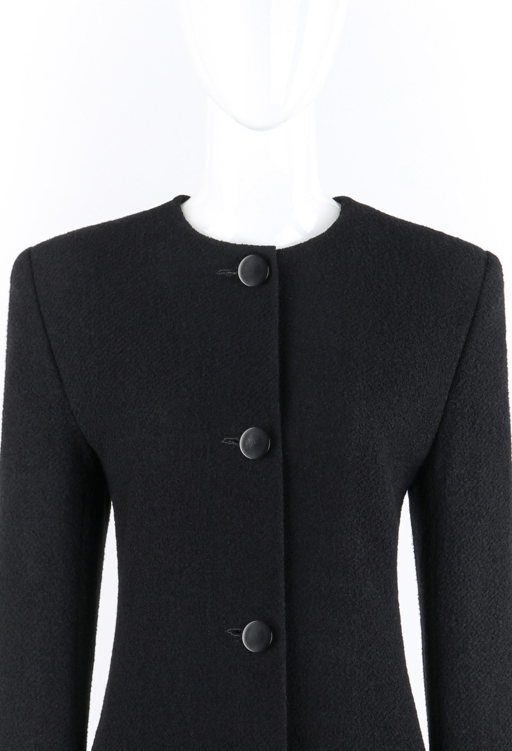 GIVENCHY Couture A/W 1998 ALEXANDER McQUEEN Black Button Up Tailored Coat In Good Condition For Sale In Thiensville, WI