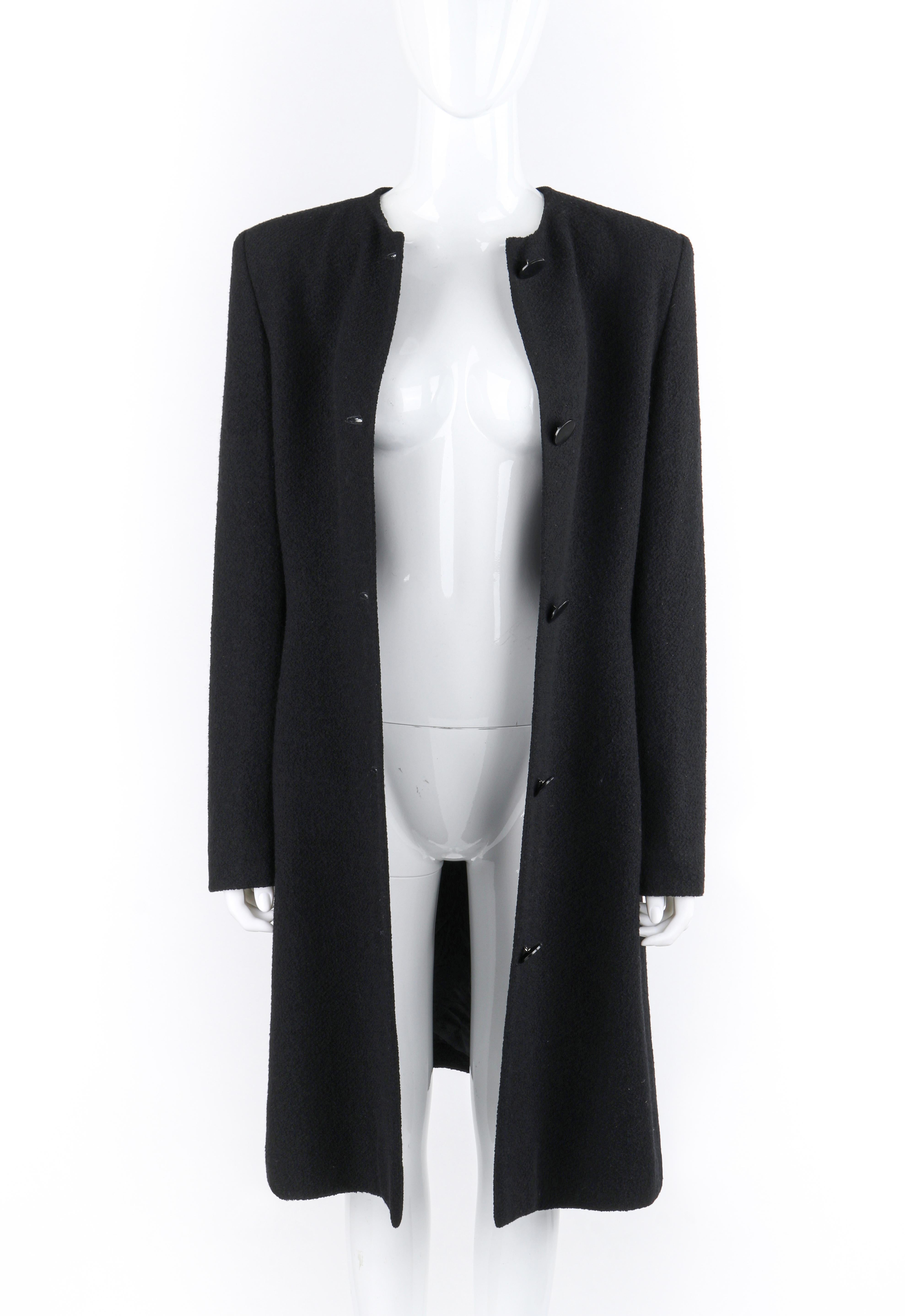 GIVENCHY Couture A/W 1998 ALEXANDER McQUEEN Black Button Up Tailored Coat For Sale 3