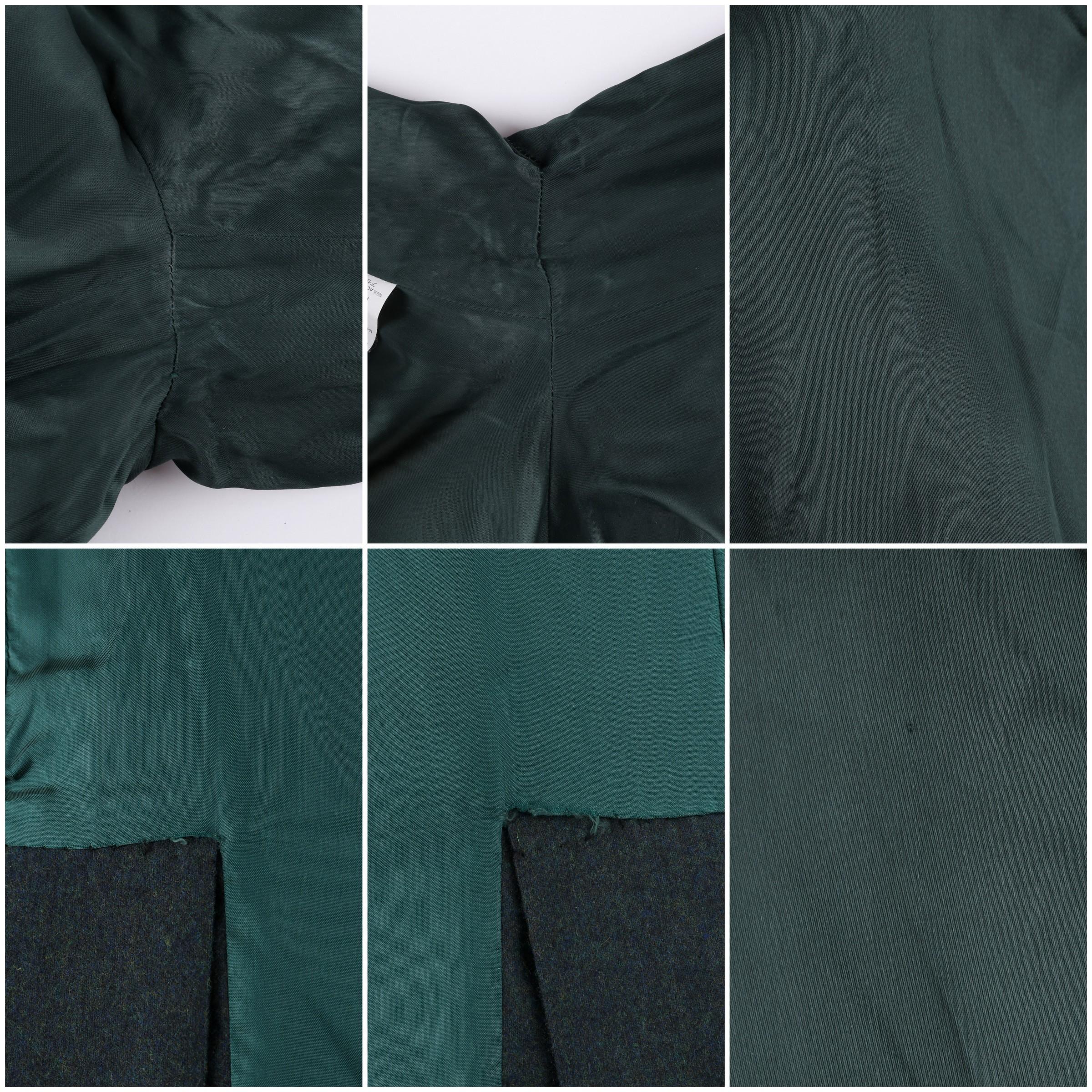 GIVENCHY Couture A/W 1998 ALEXANDER McQUEEN Dark Green Tailored Blazer Skirt Set For Sale 4