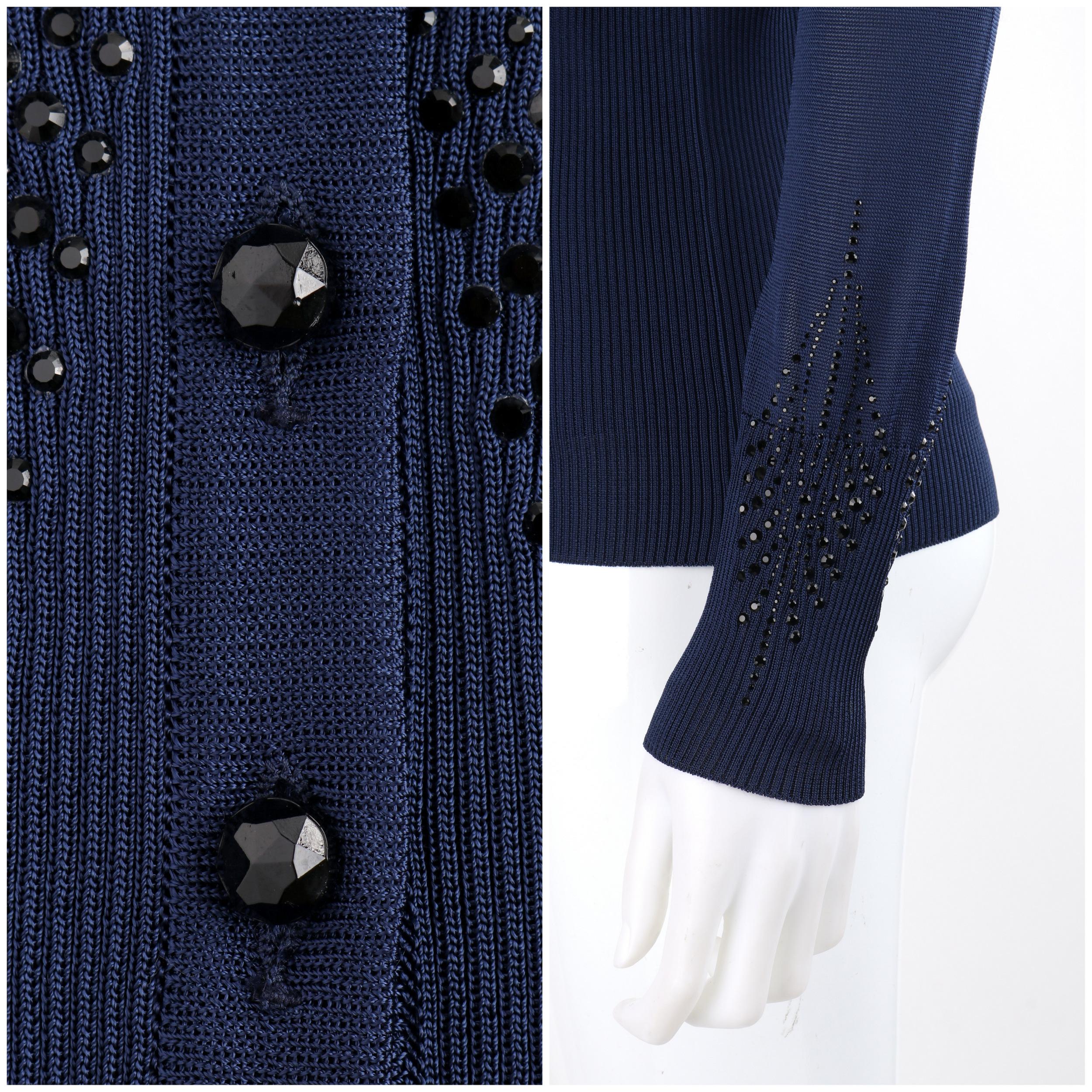 GIVENCHY Couture A/W 1998 ALEXANDER McQUEEN Embellished Knit Top Cardigan Set For Sale 2