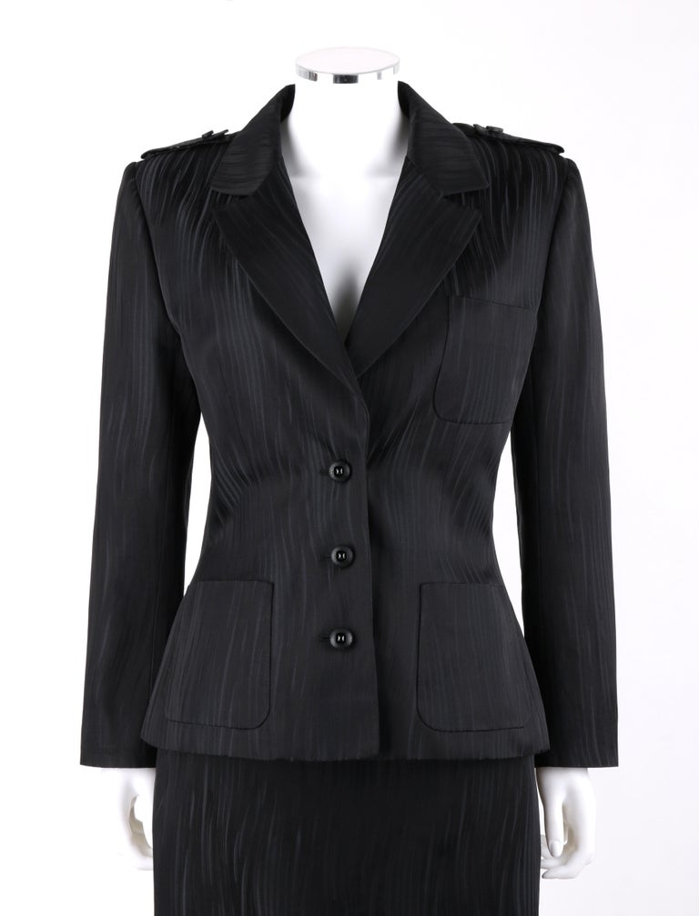 GIVENCHY Couture A/W 1999 ALEXANDER McQUEEN Black Gray Stripe