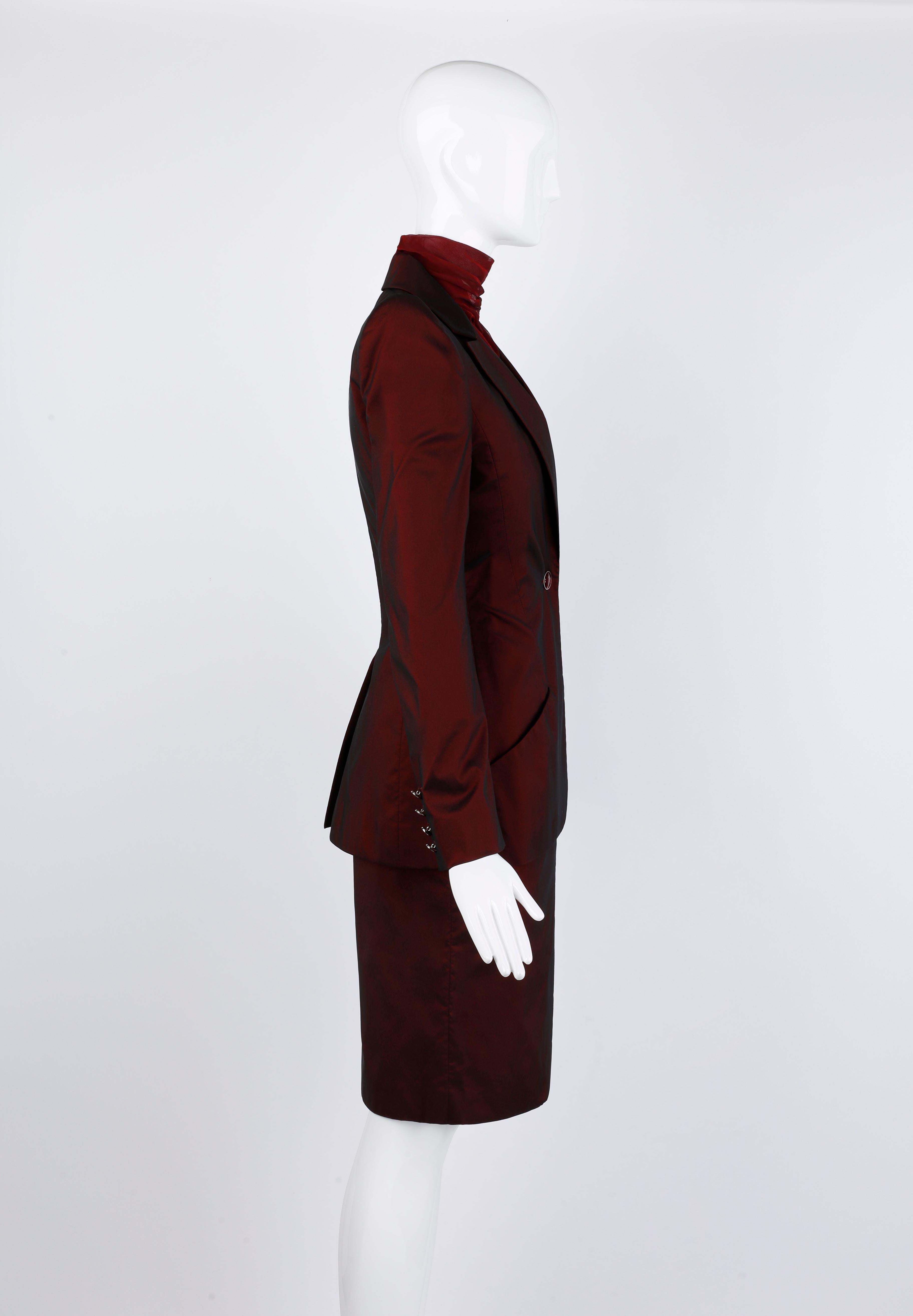 Givenchy Couture Alexander McQueen F/W 1998 Sheer Mock Neck Dress & Blazer Suit For Sale 6
