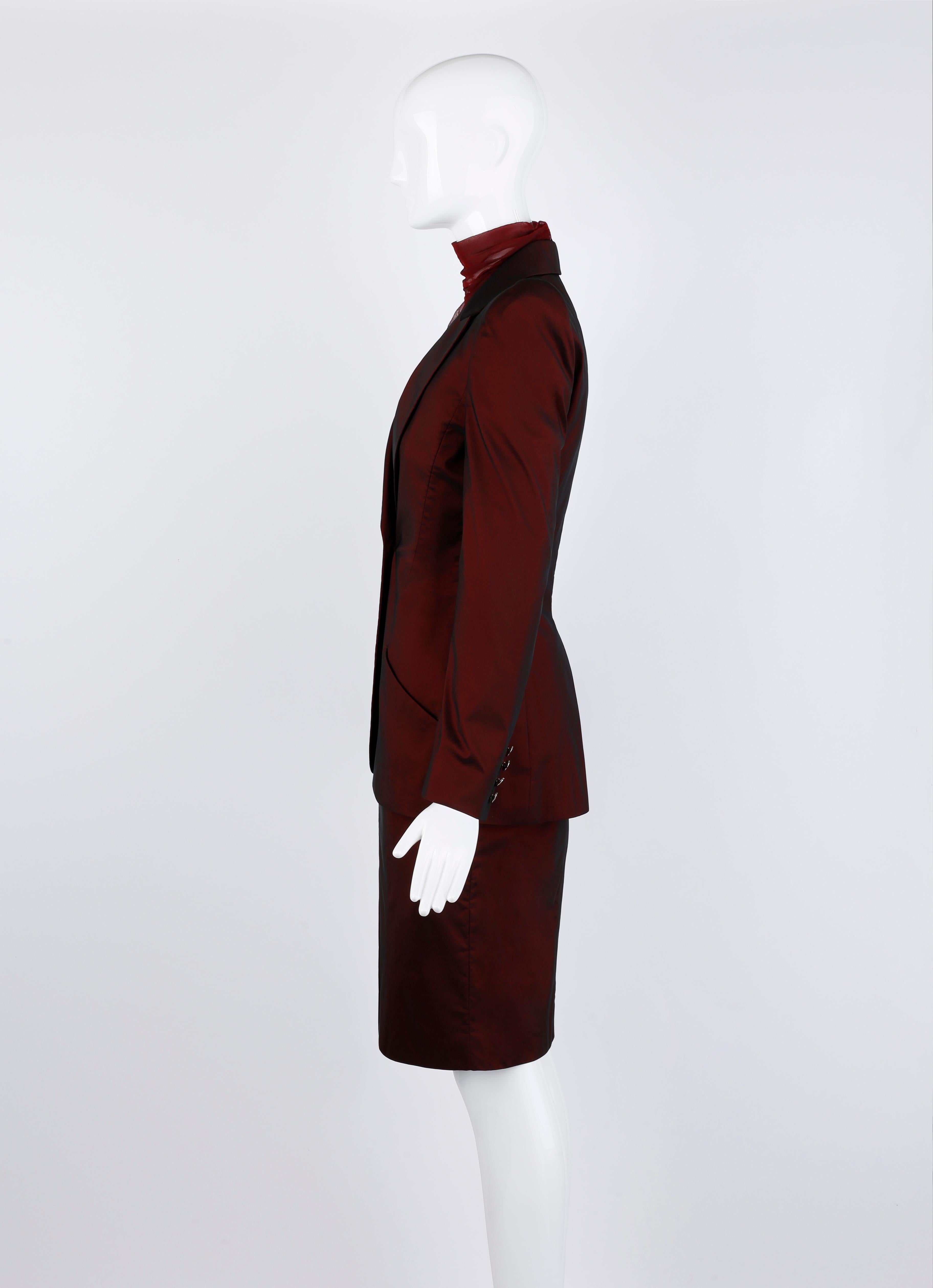 Givenchy Couture Alexander McQueen F/W 1998 Sheer Mock Neck Dress & Blazer Suit For Sale 8