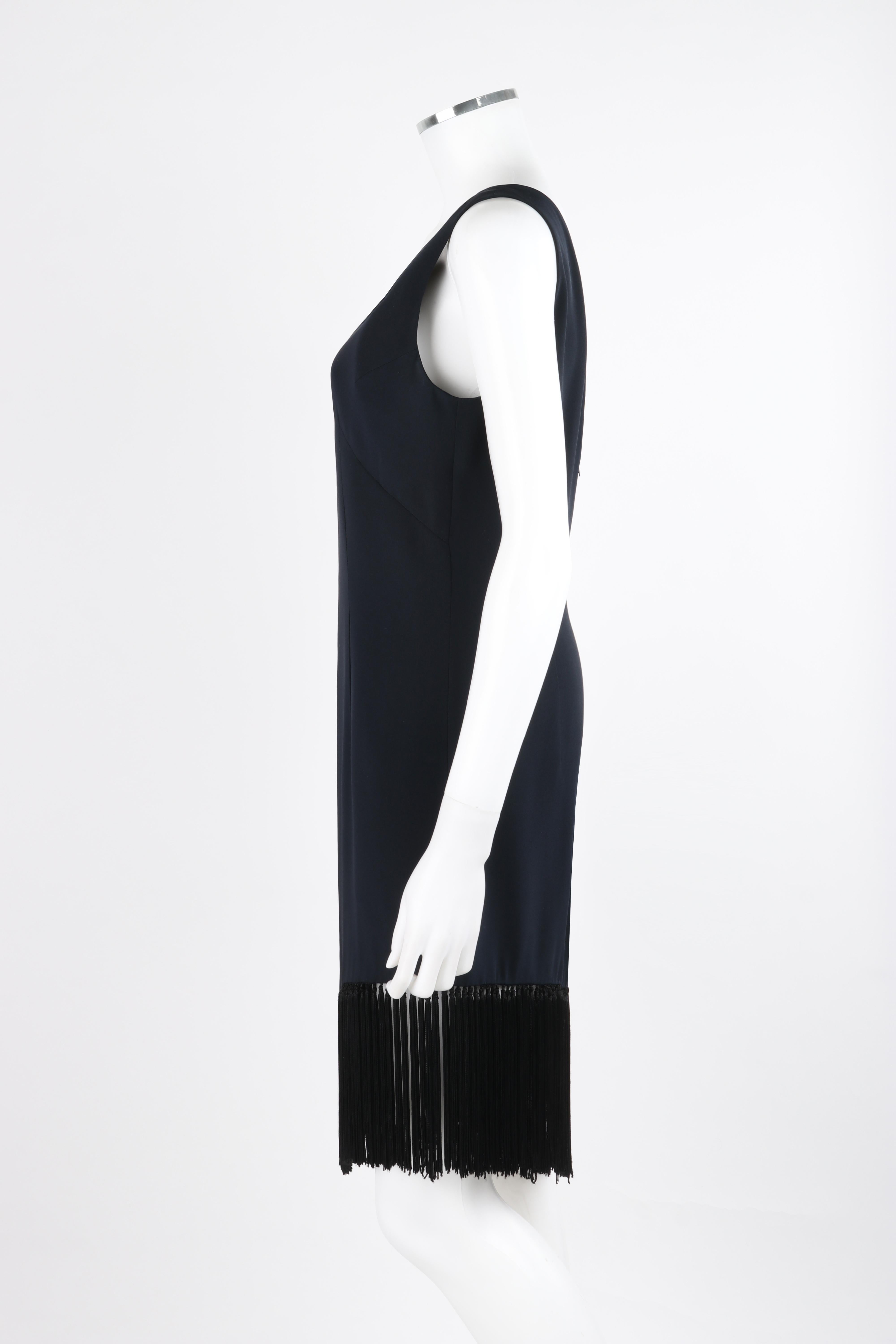 GIVENCHY COUTURE ALEXANDER McQUEEN S/S 1998 Black Sleeveless Tassel Mini Dress For Sale 1
