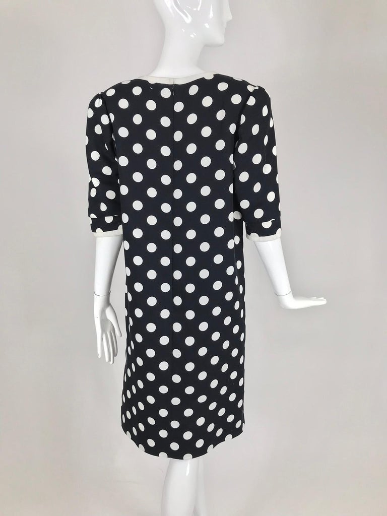 Givenchy Couture Black and White Cotton Polka Dot Day Dress 1980s For ...