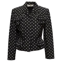 Givenchy Couture Black & White Polka Dot Skirt Suit