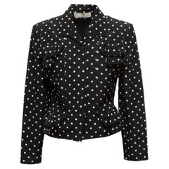 Givenchy Couture Schwarzer & Weißer gepunkteter Rockanzug