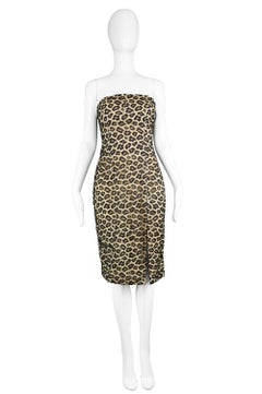 Givenchy Couture by Alexander McQueen Fall 1997 Strapless Leopard Lace Dress