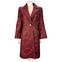 Givenchy Couture by Alexander McQueen Herbst 1998 Rote Seidenspitze-Jacke