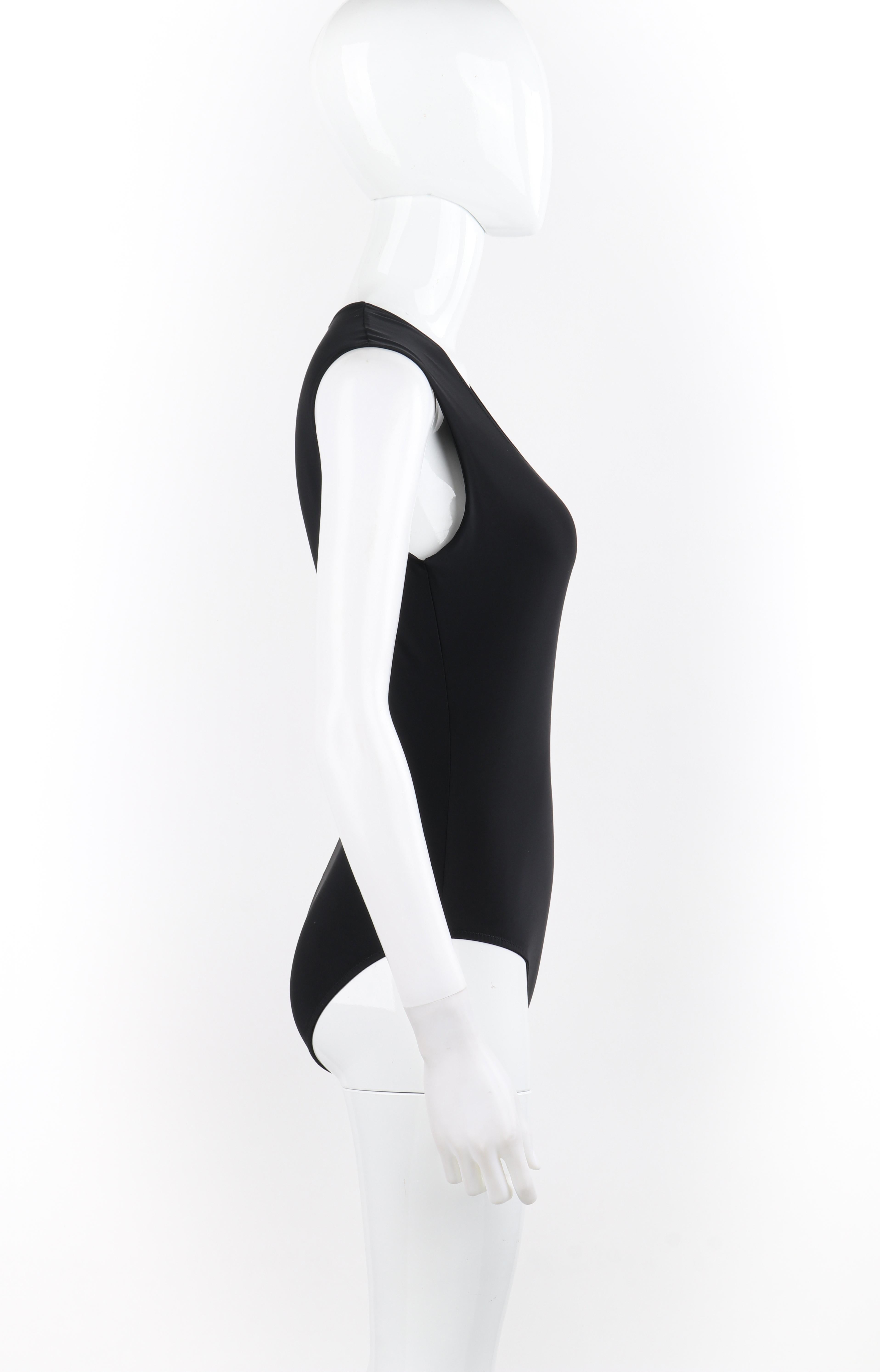 GIVENCHY COUTURE - Body noir à col bénitier extensible ALEXANDER McQUEEN, circa 1998 Pour femmes en vente
