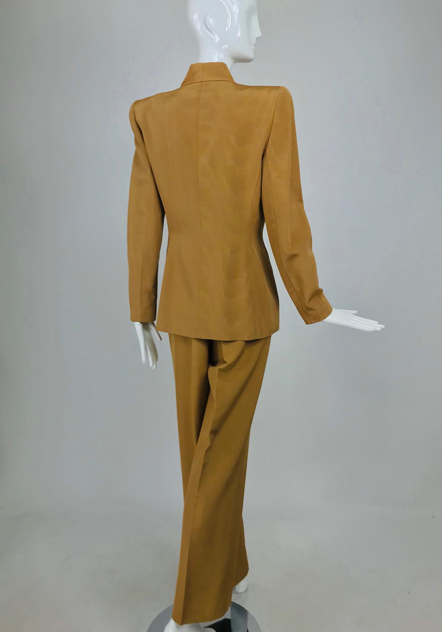 Givenchy Couture Gold Silk Ottoman Trouser Suit 1990s 1