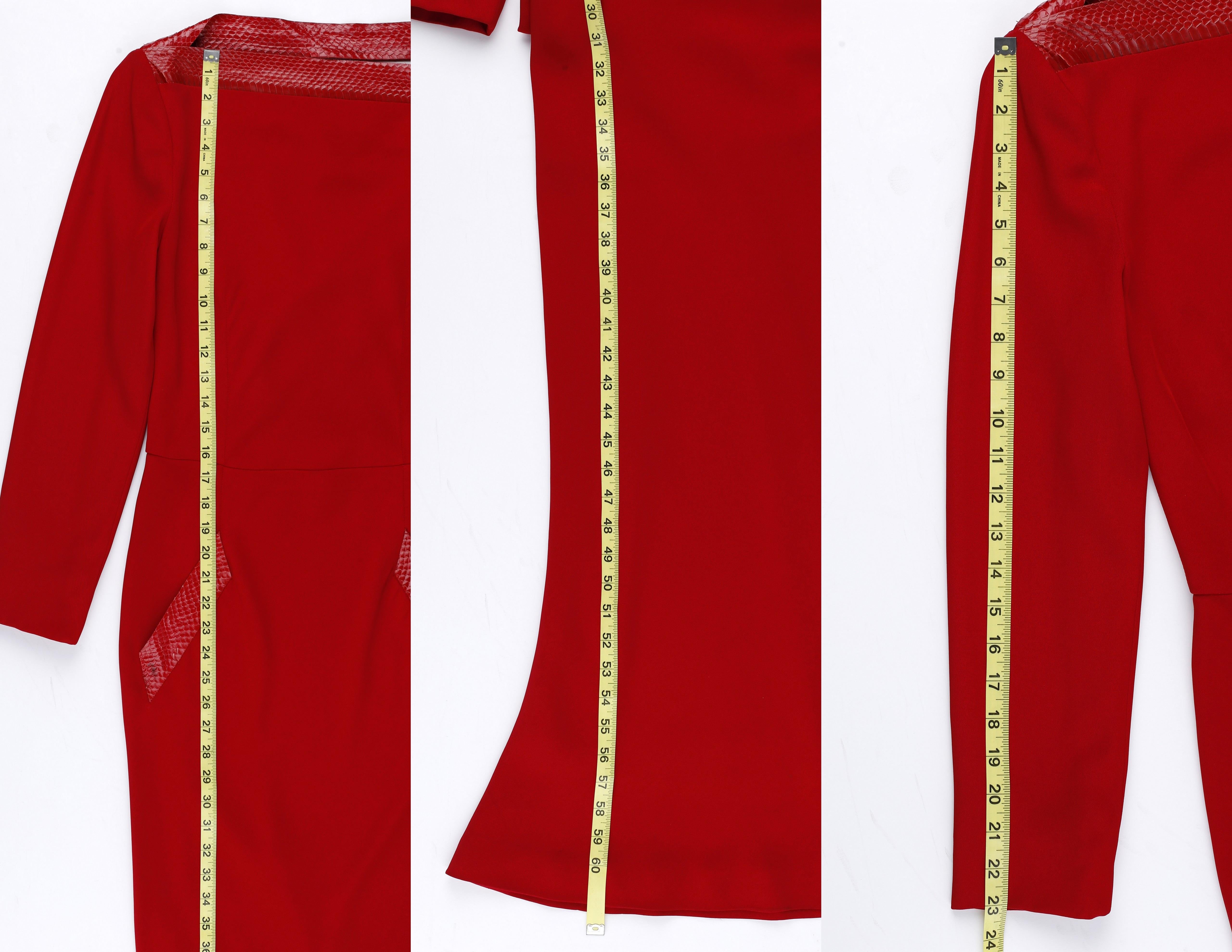 Givenchy Couture John Galliano F/W 1996 Vestido rojo con espalda al aire y ribetes de piel de serpiente en venta 10