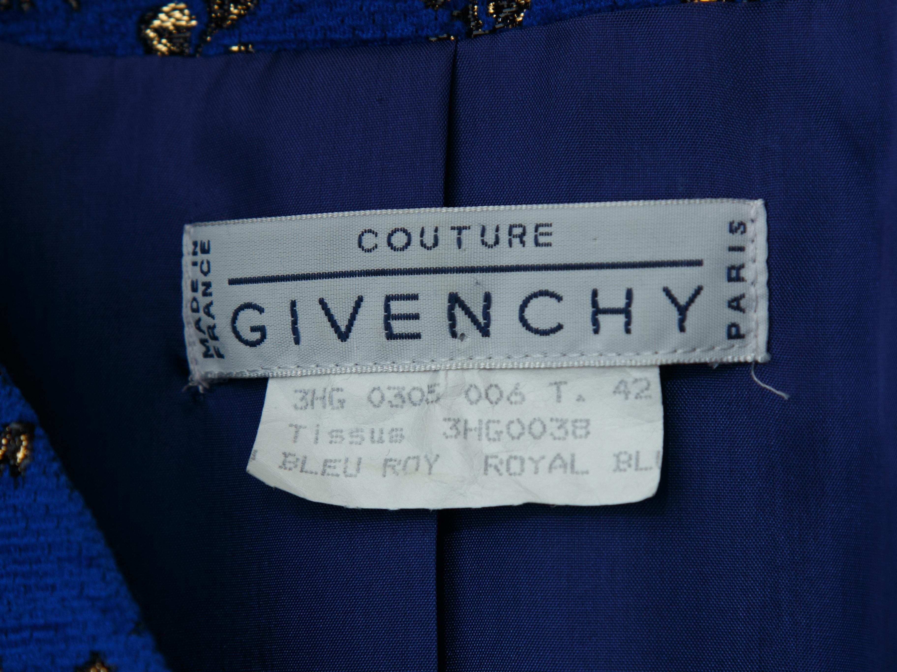 Givenchy Couture Metallic Gold & Blue Printed Jacket 1