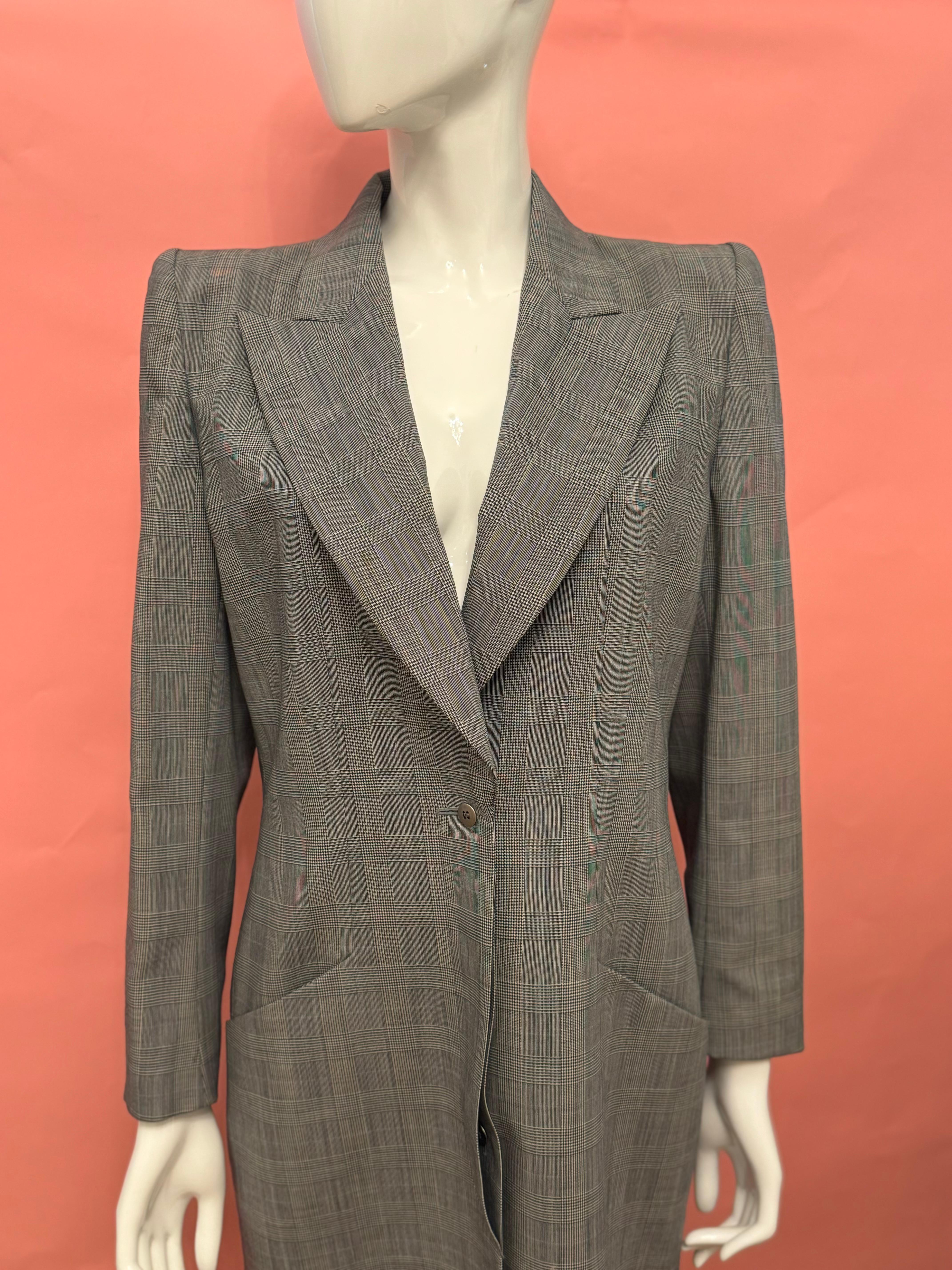 Givenchy Couture S/S 1998 by Alexander McQueen grey coat For Sale 8