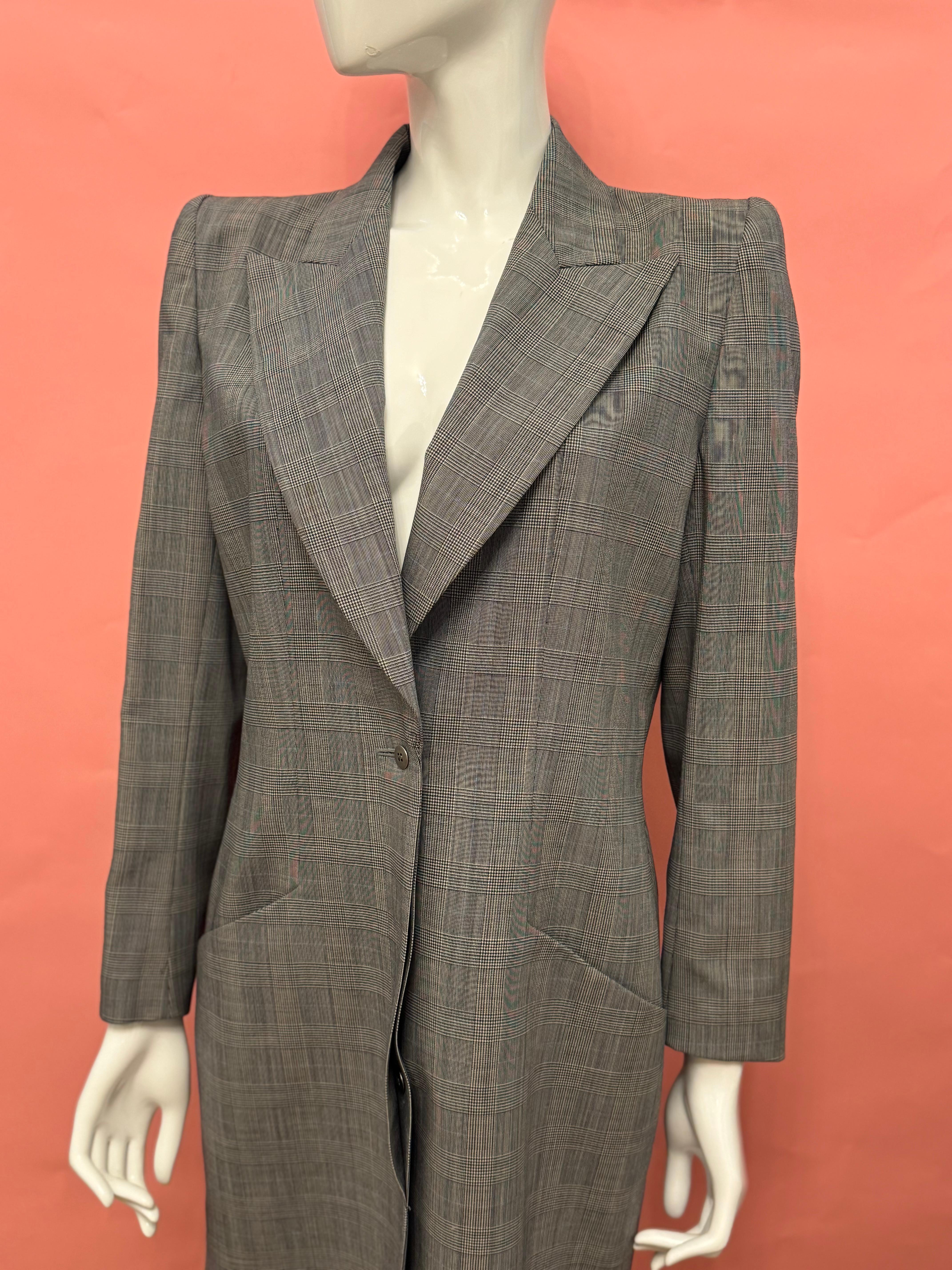 Gray Givenchy Couture S/S 1998 by Alexander McQueen grey coat For Sale