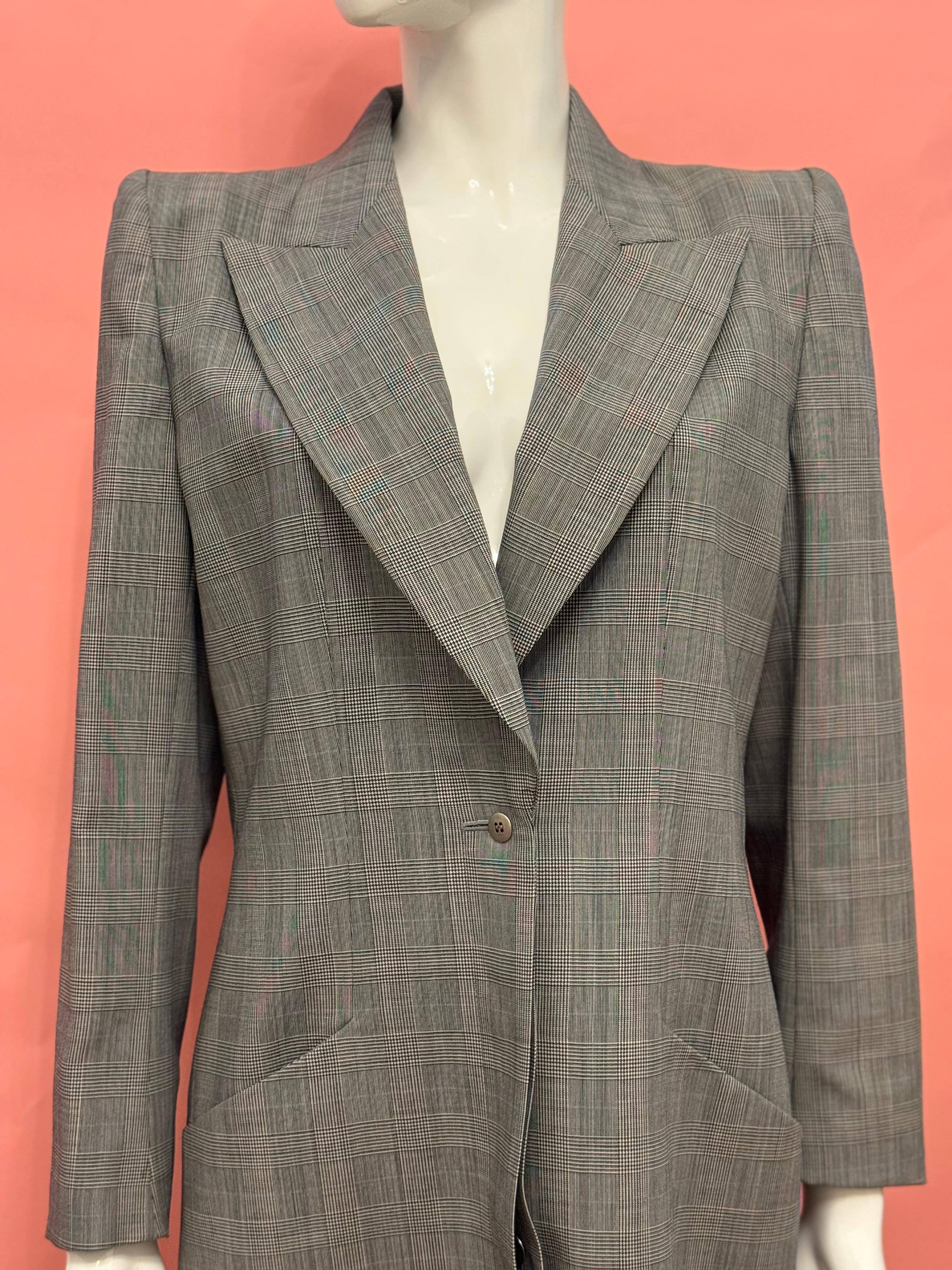 Givenchy Couture S/S 1998 by Alexander McQueen grey coat In Good Condition For Sale In PARIS, FR