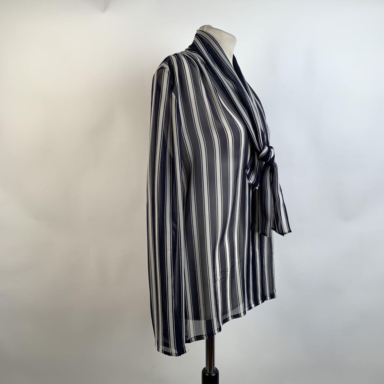 Givenchy Couture Vintage Striped Silk Button Down Shirt In Excellent Condition In Rome, Rome