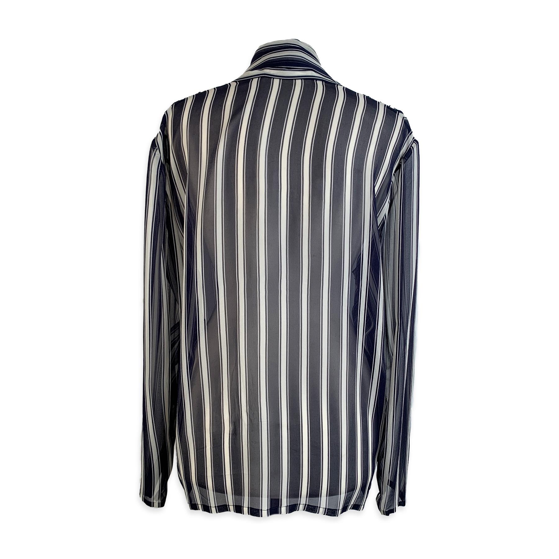 Women's or Men's Givenchy Couture Vintage Striped Silk Button Down Shirt