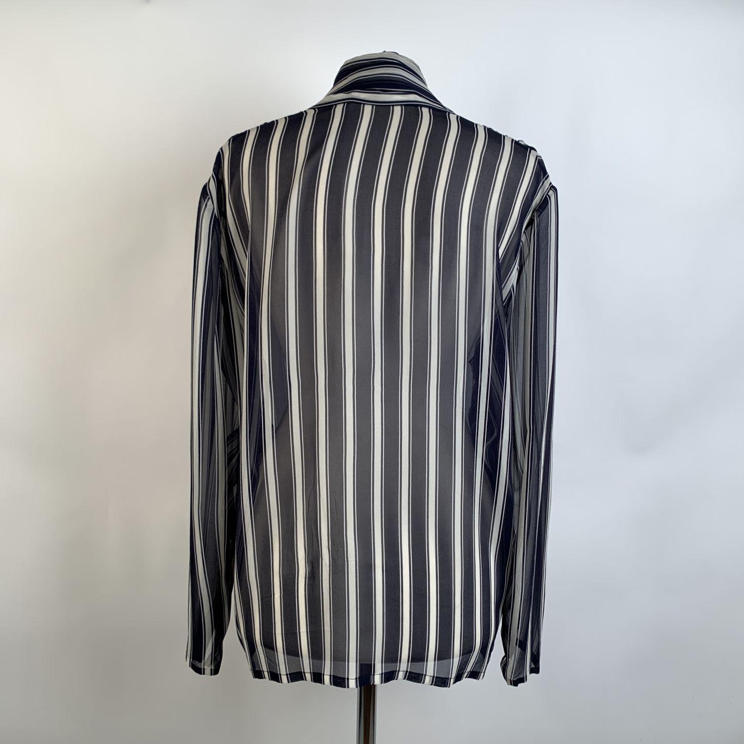 Givenchy Couture Vintage Striped Silk Button Down Shirt 1