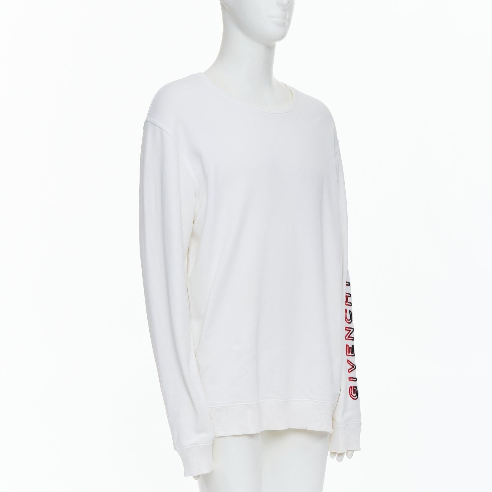 Grigio GIVENCHY - Pullover in cotone panna con logo gradiente sulla manica, L. in vendita