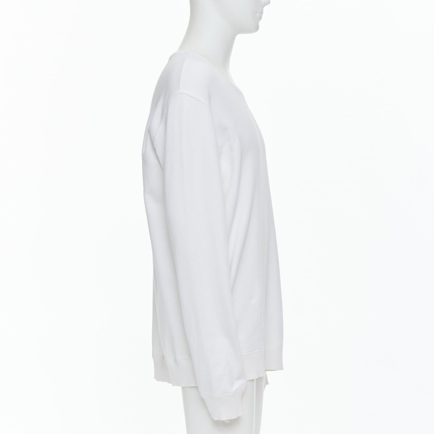 GIVENCHY - Pullover in cotone panna con logo gradiente sulla manica, L. In condizioni discrete in vendita a Hong Kong, NT