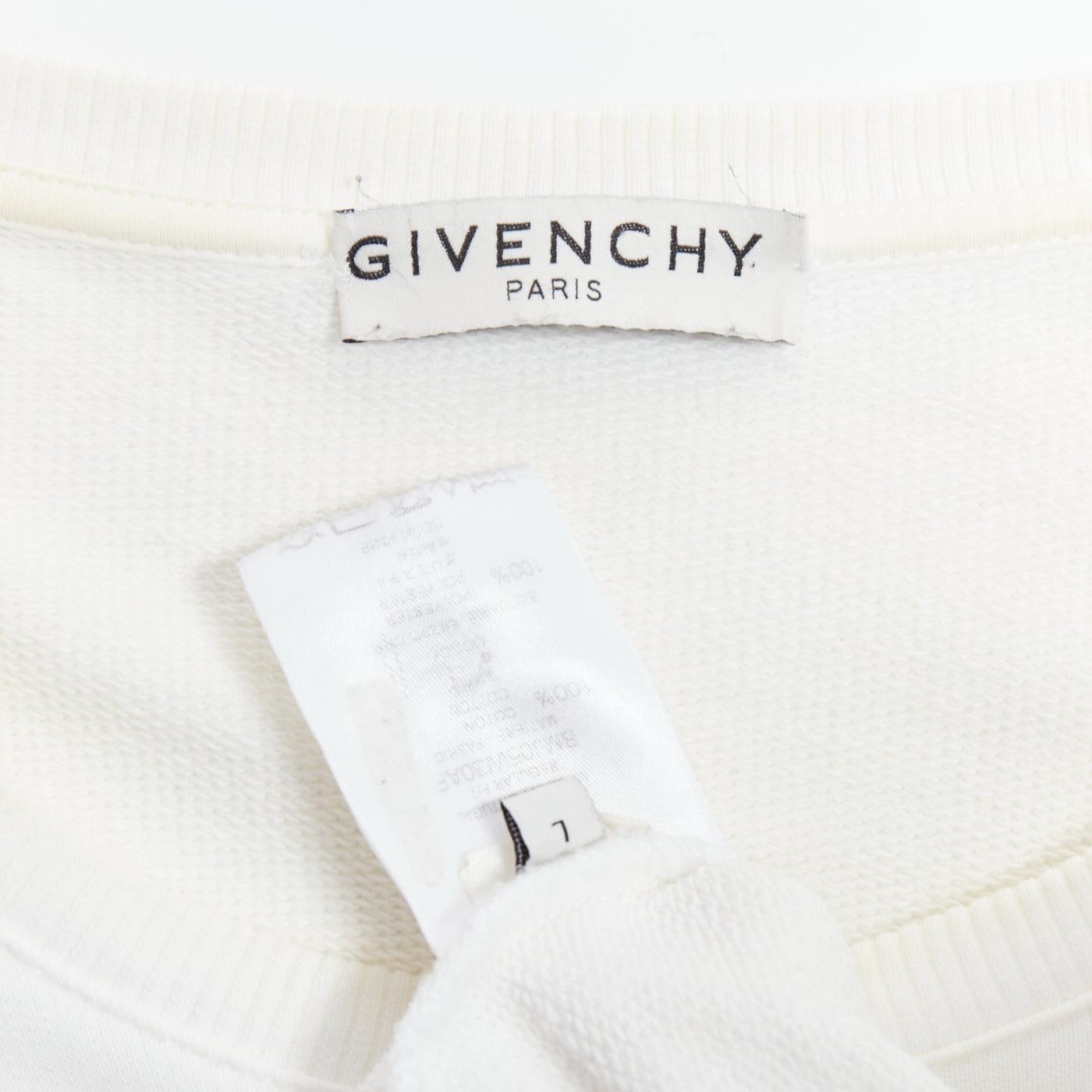 GIVENCHY - Pullover in cotone panna con logo gradiente sulla manica, L. in vendita 3