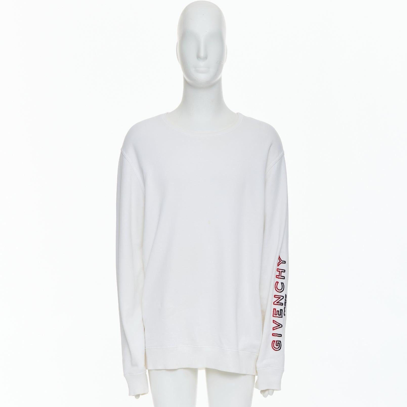 GIVENCHY - Pullover in cotone panna con logo gradiente sulla manica, L. in vendita 4