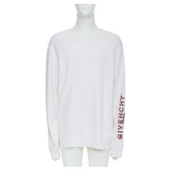 GIVENCHY cream cotton tufted gradient logo sleeve pullover L GIVENCHY cream cotton tufted gradient logo sleeve pullover L