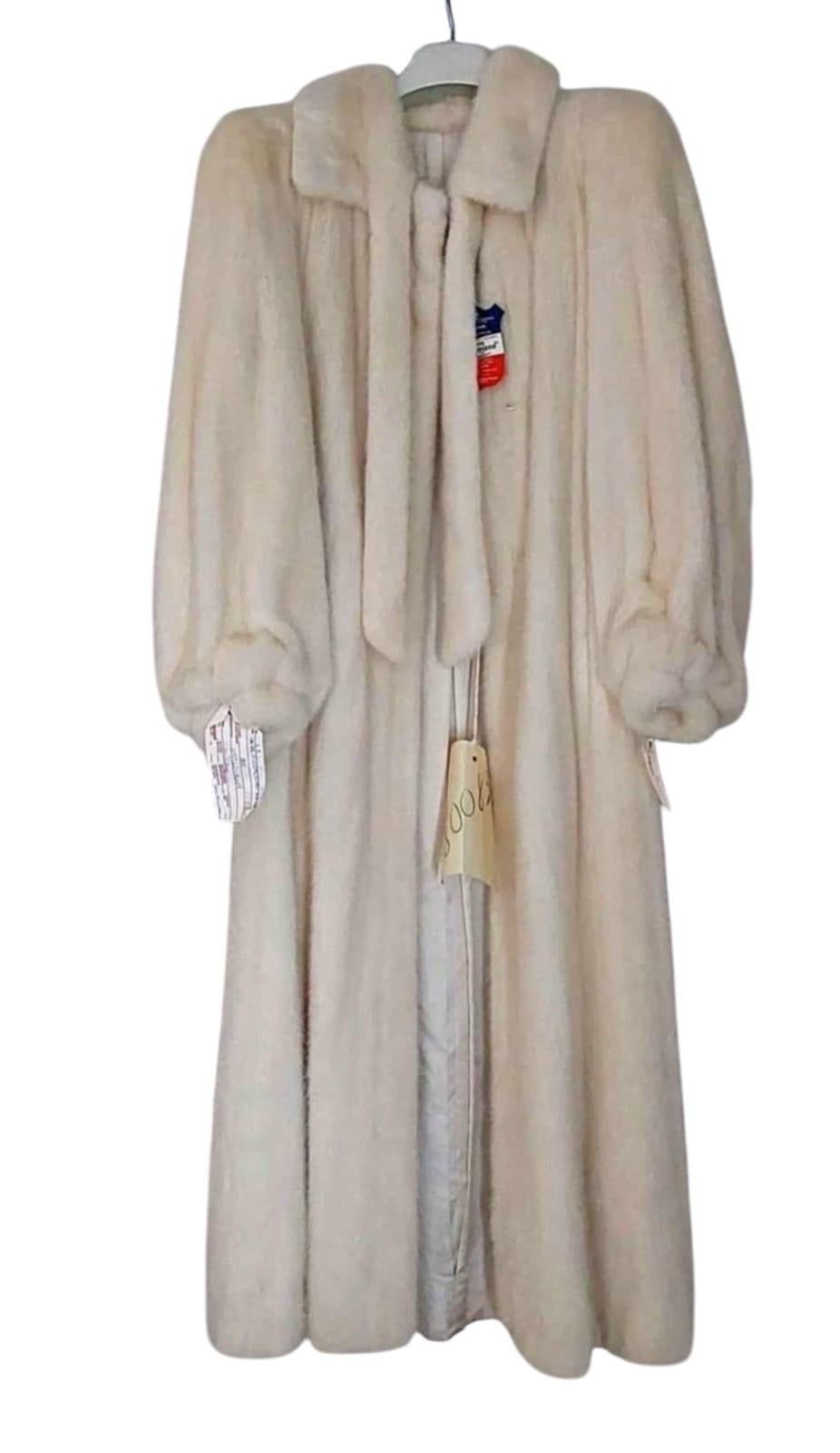 Givenchy cream ivory blush mink fur coat 12/M ~no duties